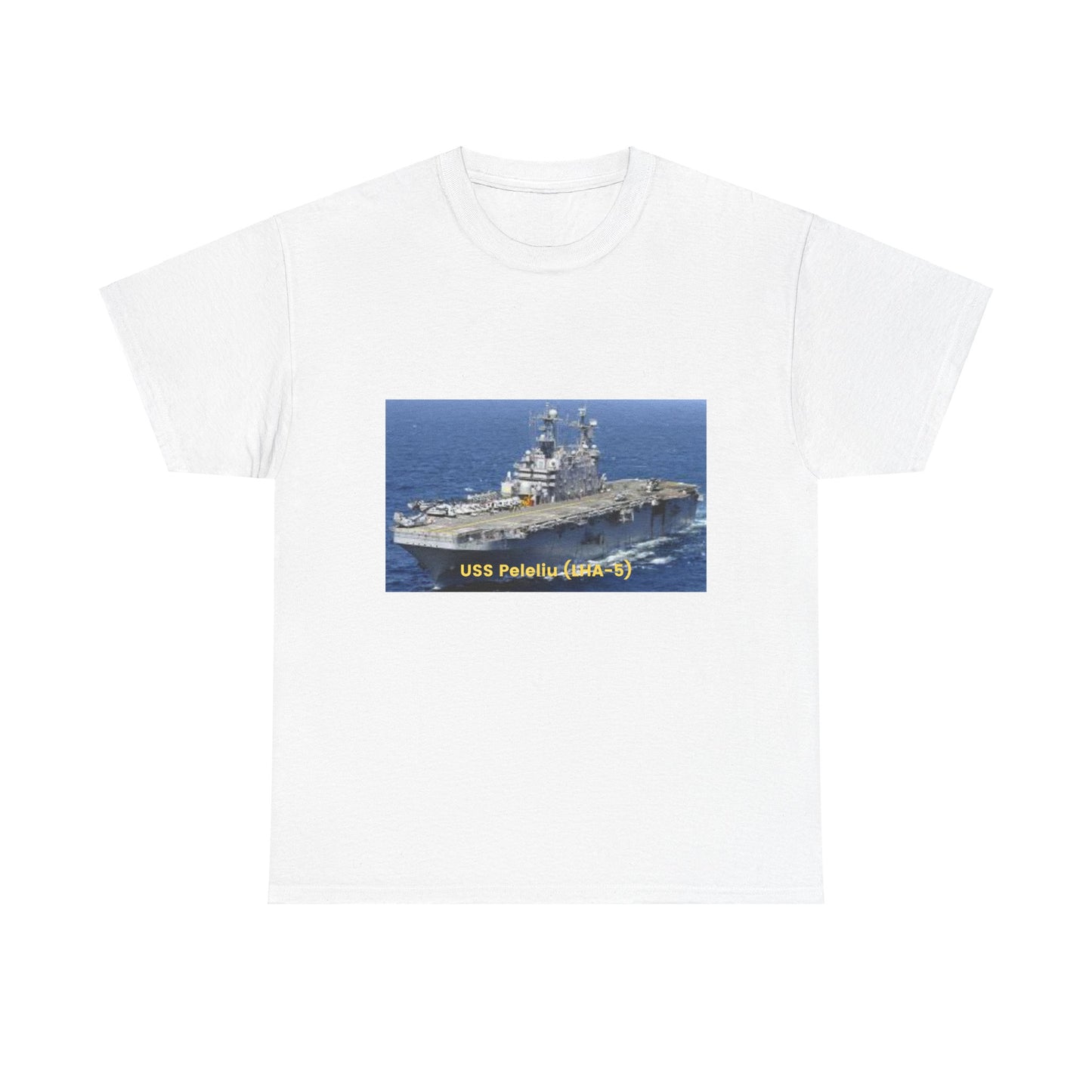 USS Peleliu (LHA-5) Navy POD Smileandlaughtees Unisex Heavy Cotton Tee T-Shirt