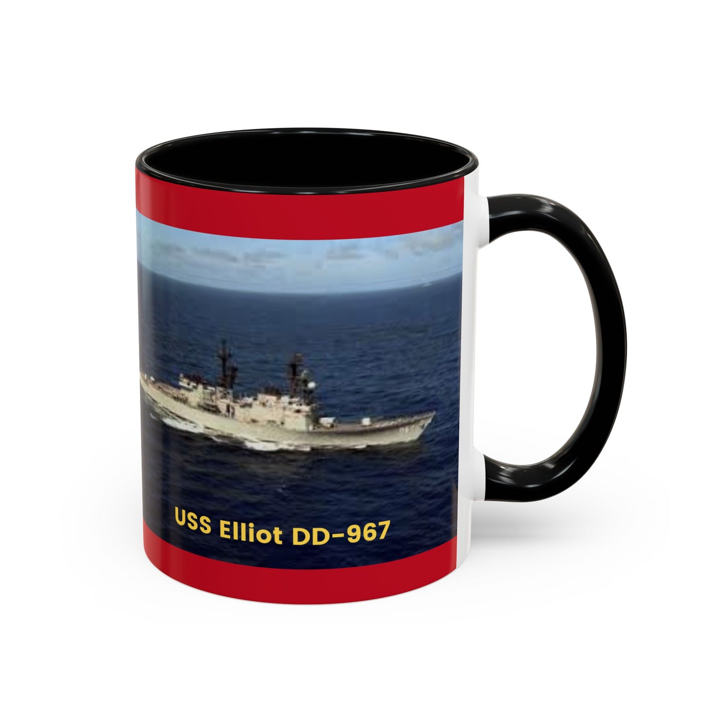 USS Elliot DD-967 Navy POD Smileandlaughtees Accent Coffee Mug (11, 15oz)