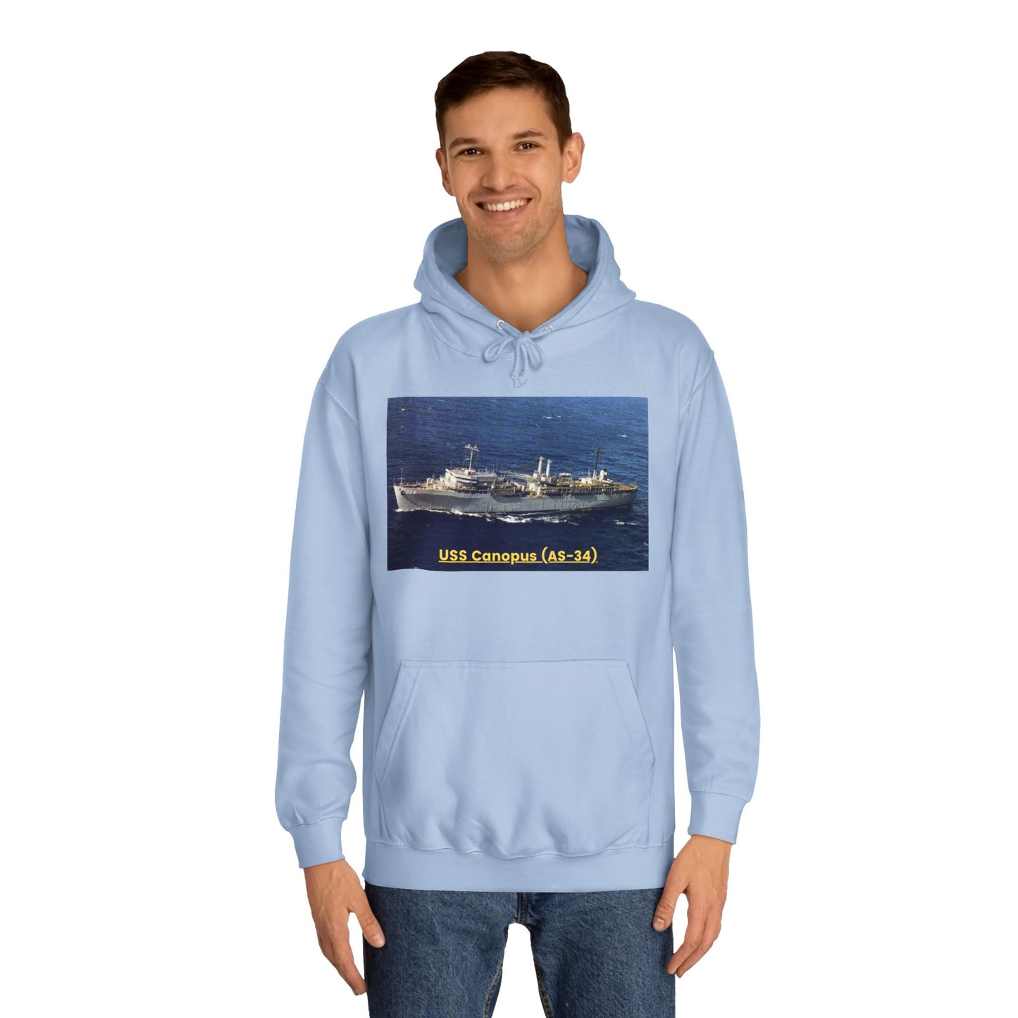 USS Canopus (AS-34) Navy POD Smileandlaughtees  Unisex College Hoodie