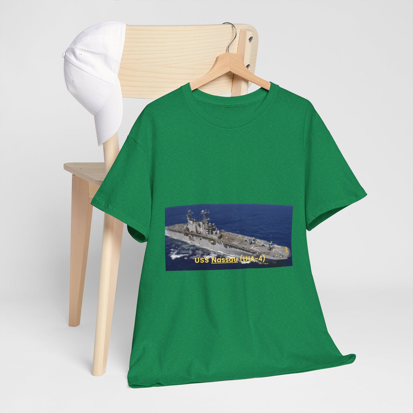 USS Nassau (LHA-4) Navy POD Smileandlaughtees Unisex Heavy Cotton Tee T-Shirt