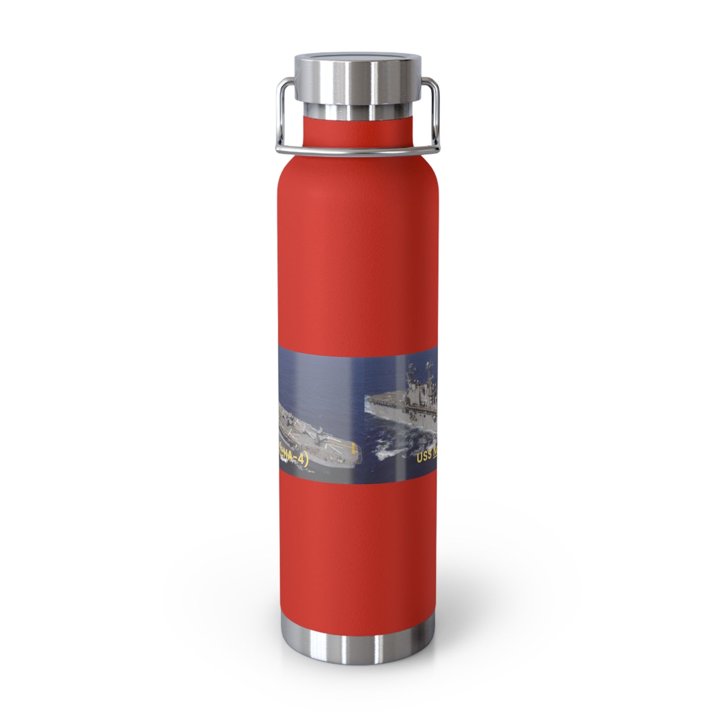 USS Nassau (LHA-4) Navy POD Smileandlaughtees Copper Vacuum Insulated Bottle, 22oz