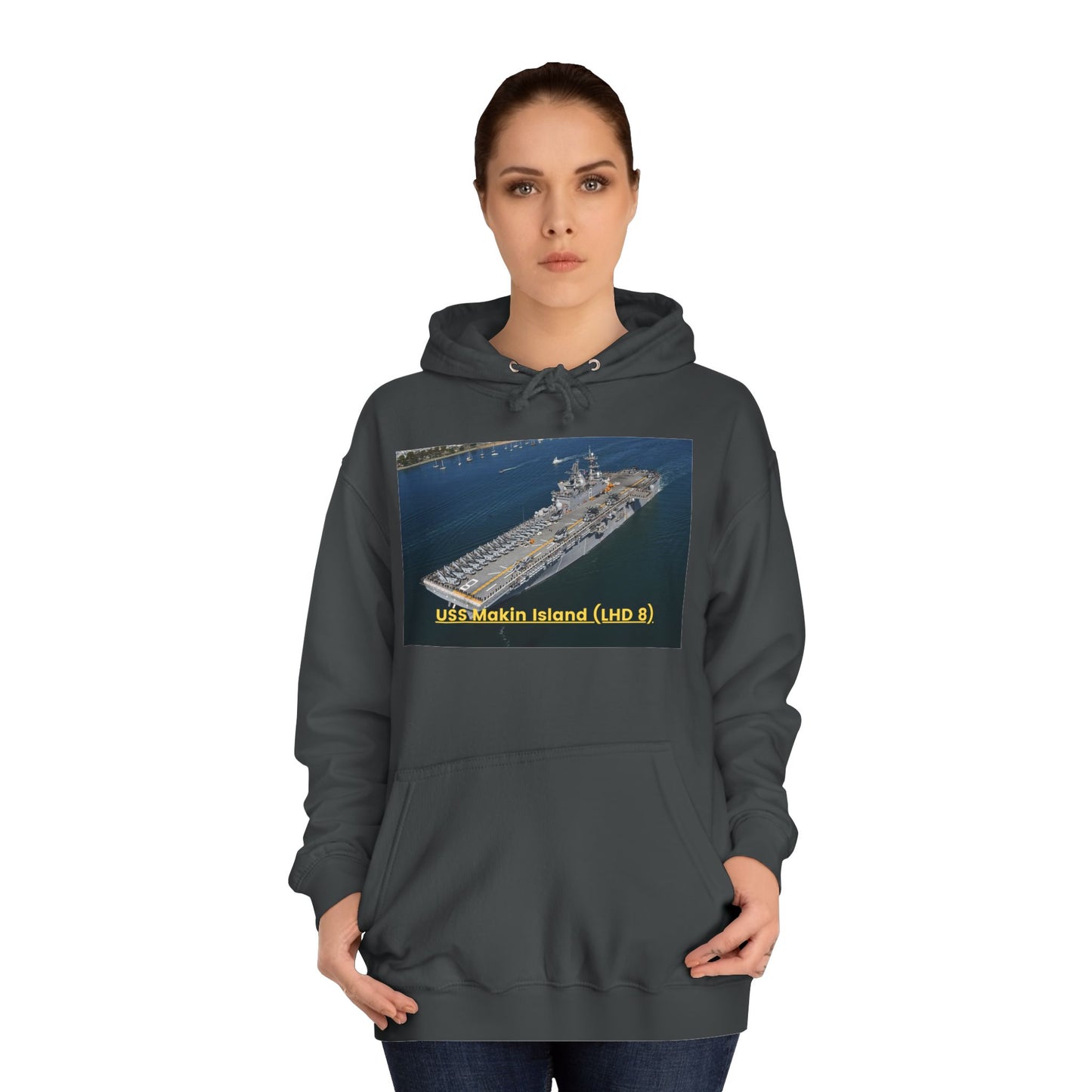 USS Makin Island (LHD 8) Navy POD Smileandlaughtees Unisex College Hoodie