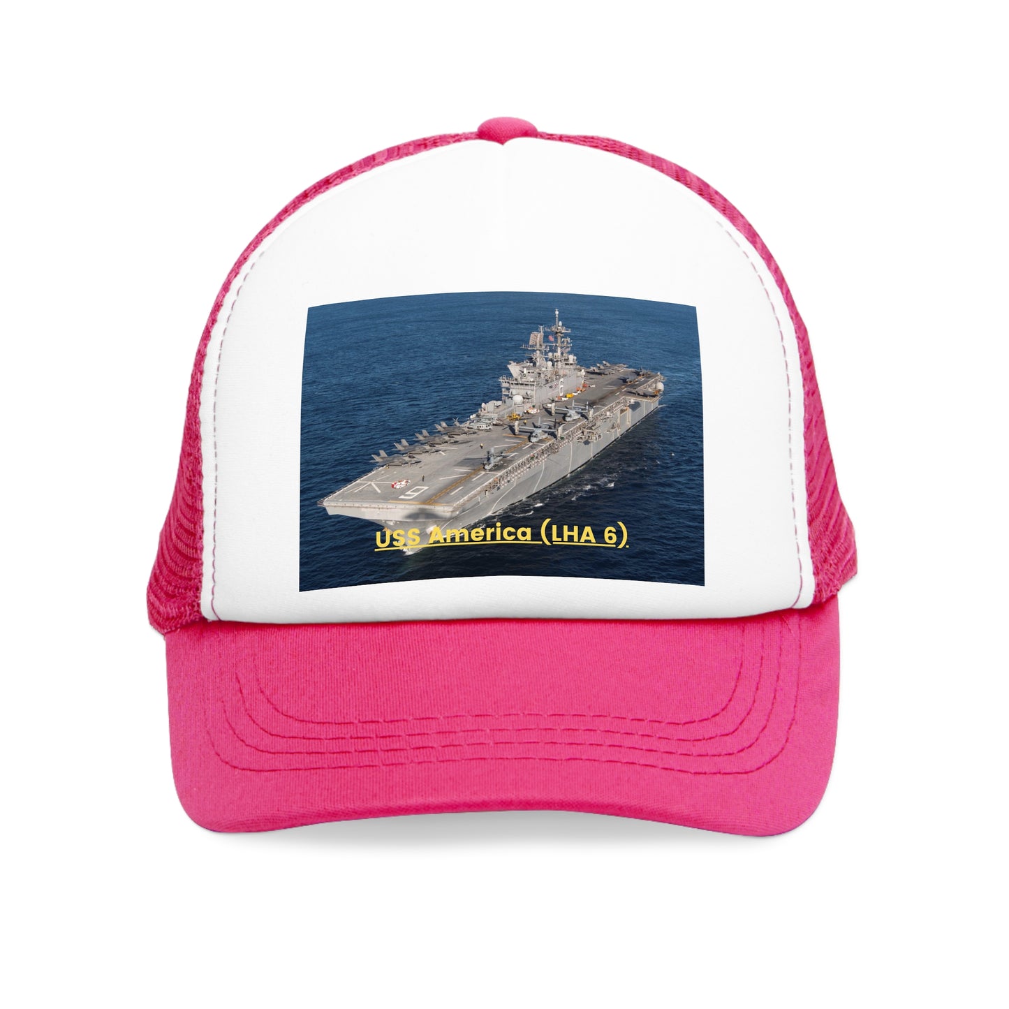 USS America (LHA 6) Navy POD Smileandlaughtees Mesh Cap