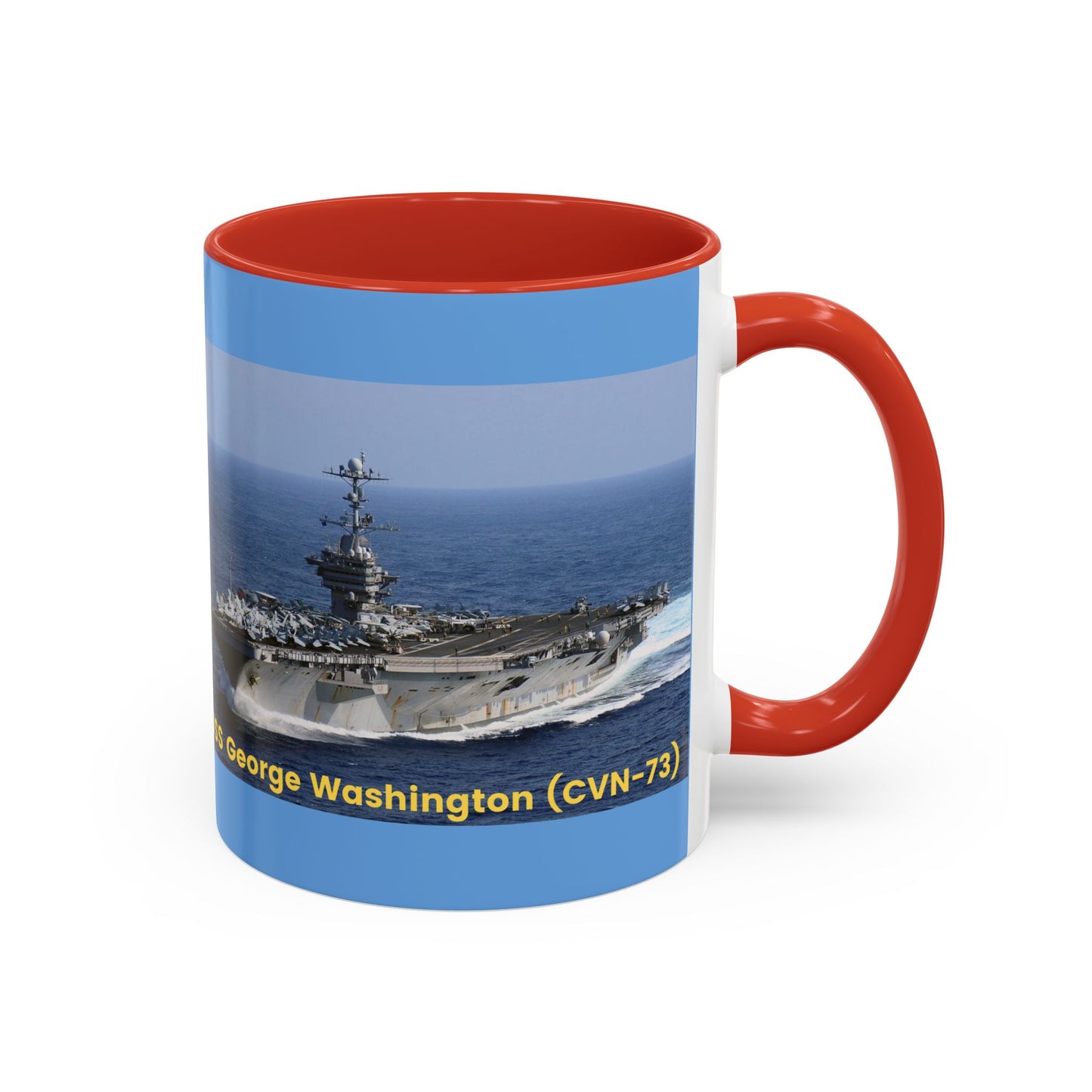 USS George Washington (CVN-73) Navy POD Smileandlaughtees Accent Coffee Mug (11, 15oz)