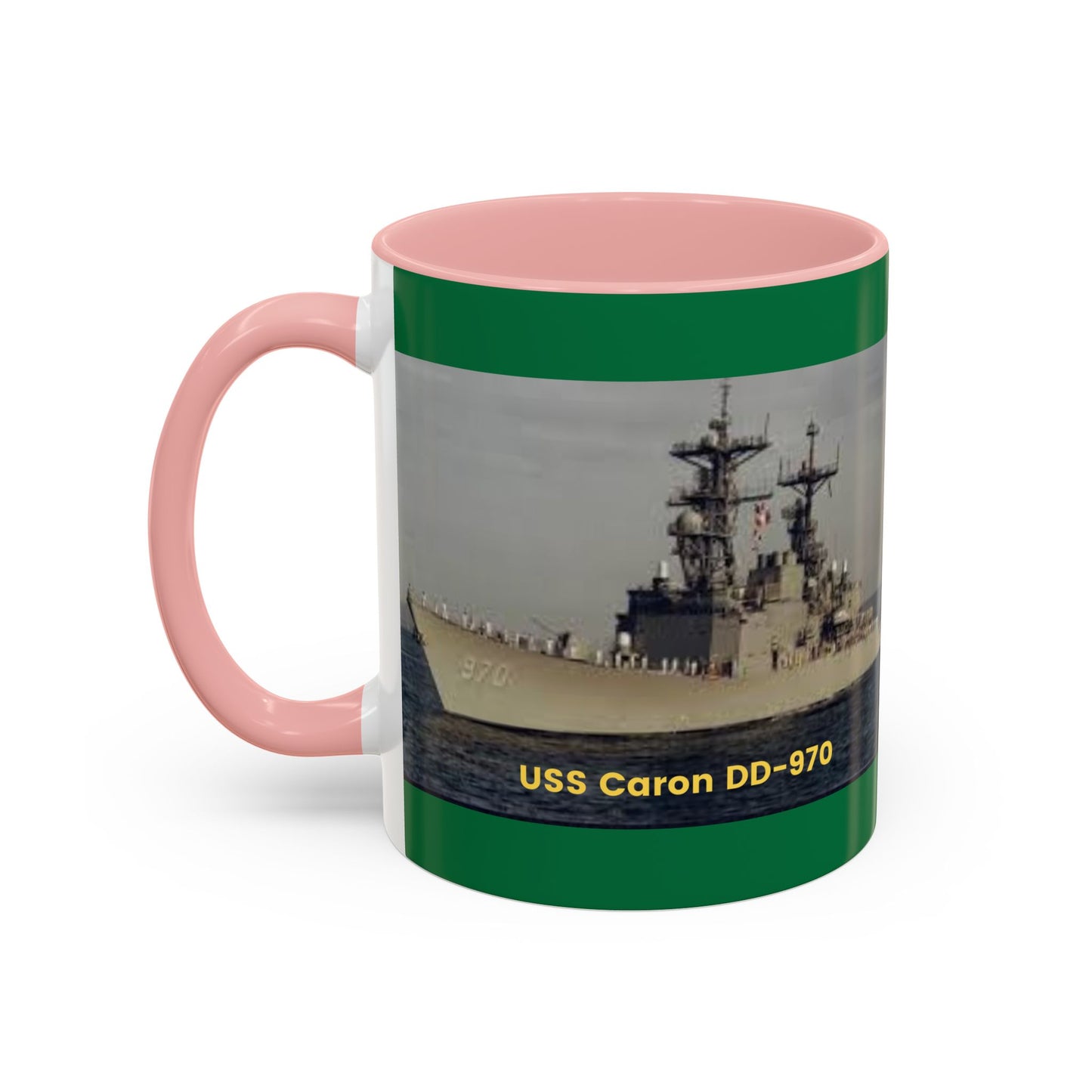 USS Caron DD-970 Navy POD Smileandlaughtees Accent Coffee Mug (11, 15oz)