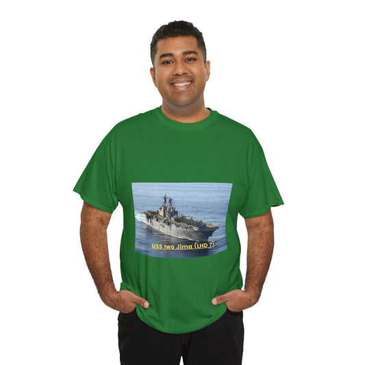 USS Iwo Jima (LHD 7) Navy POD Smileandlaughtees Unisex Heavy Cotton Tee T-Shirt