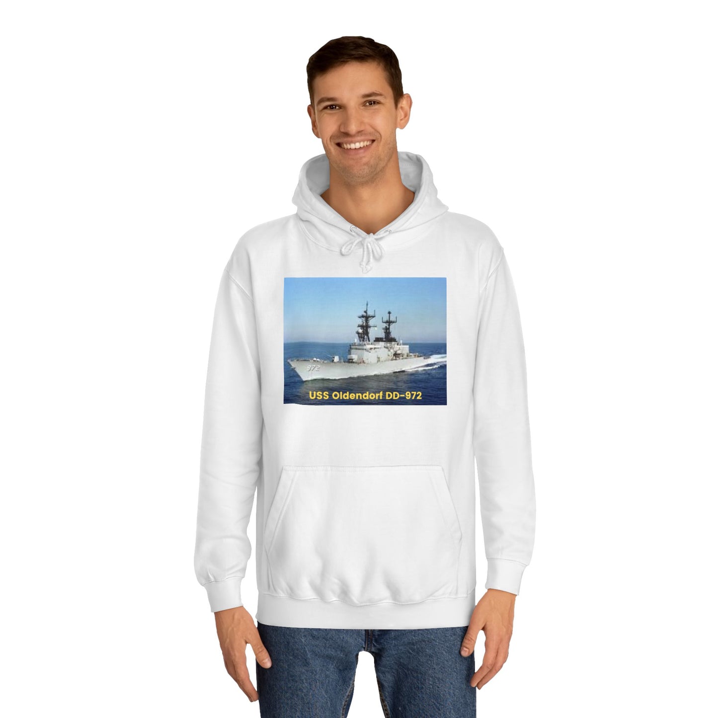 USS Oldendorf DD-972 Navy POD Smileandlaughtees Unisex College Hoodie