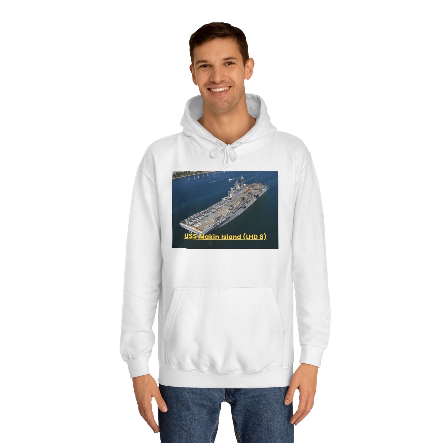 USS Makin Island (LHD 8) Navy POD Smileandlaughtees Unisex College Hoodie