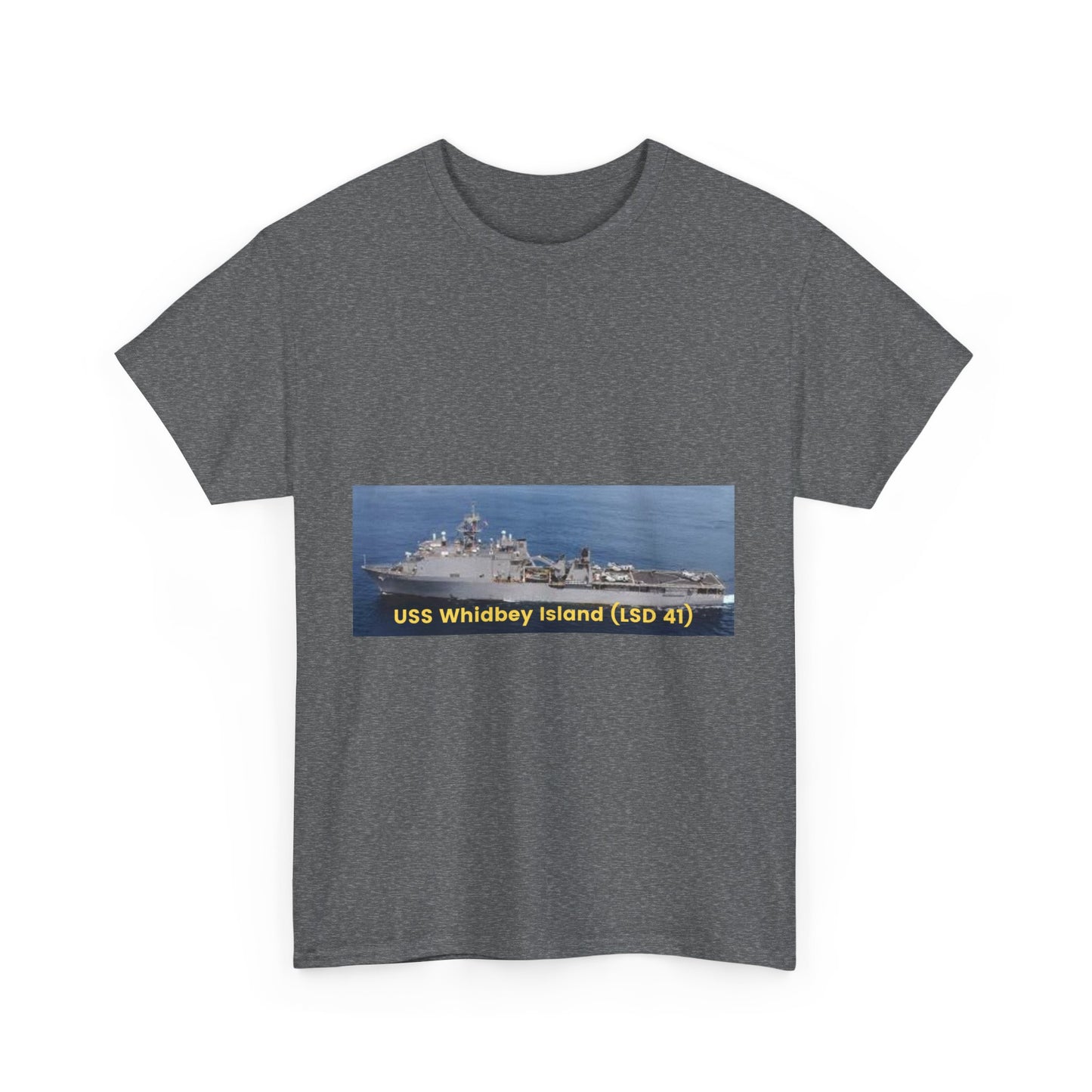 USS Whidbey Island (LSD 41) Navy POD Smileandlaughtees Unisex Heavy Cotton Tee T-Shirt