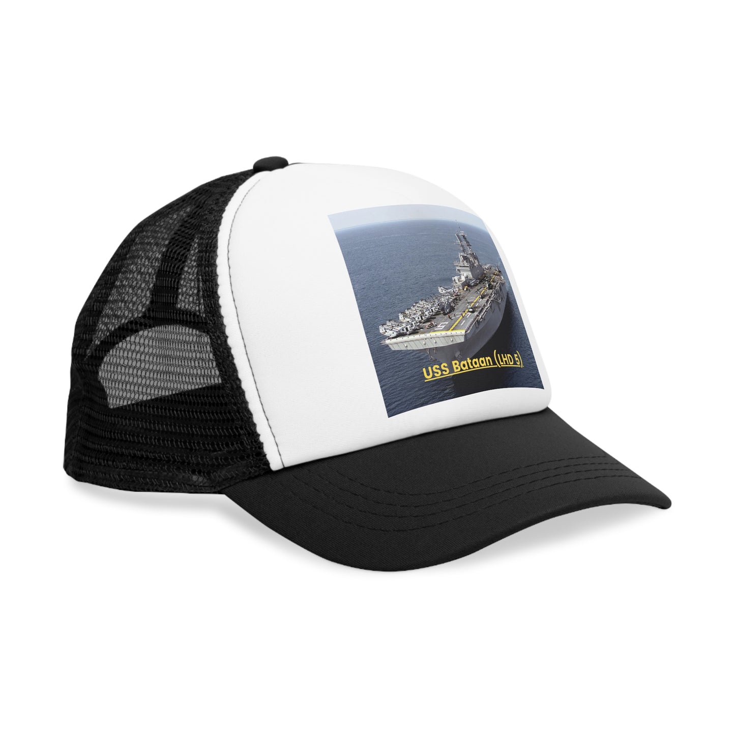 USS Bataan (LHD 5) Navy POD Smileandlaughtees Mesh Cap