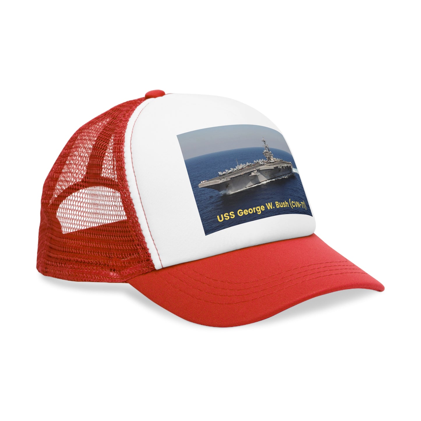 USS George W. Bush (CVN-77) Navy POD Smileandlaughtees Mesh Cap