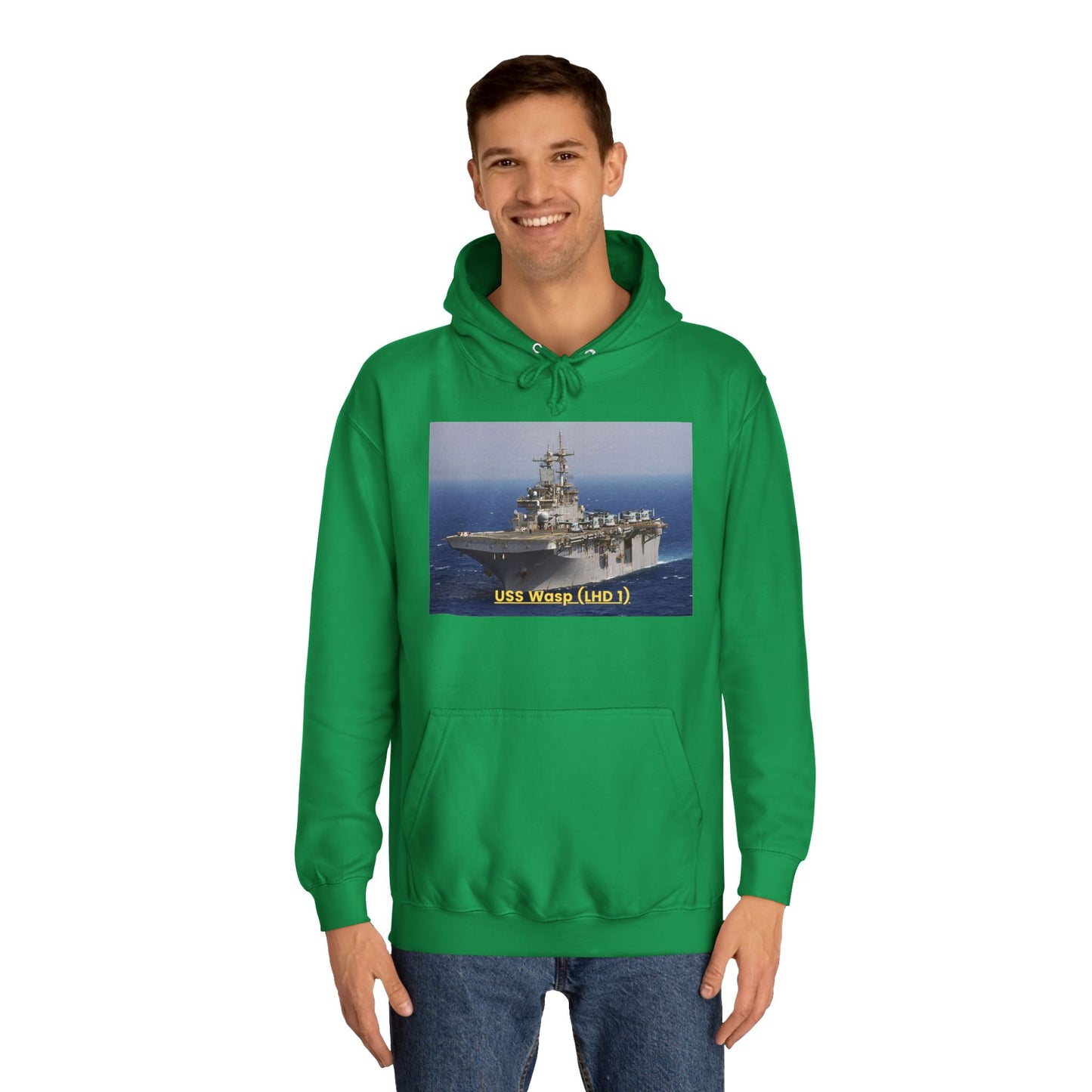 USS Wasp (LHD 1) Navy POD Smileandlaughtees Unisex College Hoodie