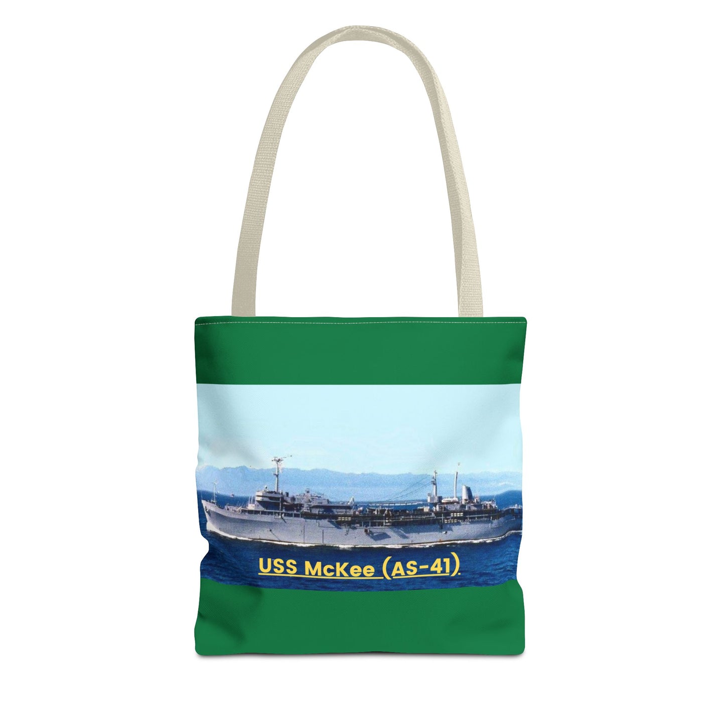 USS McKee (AS-41) Navy POD Smileandlaughtees Tote Bag (AOP)