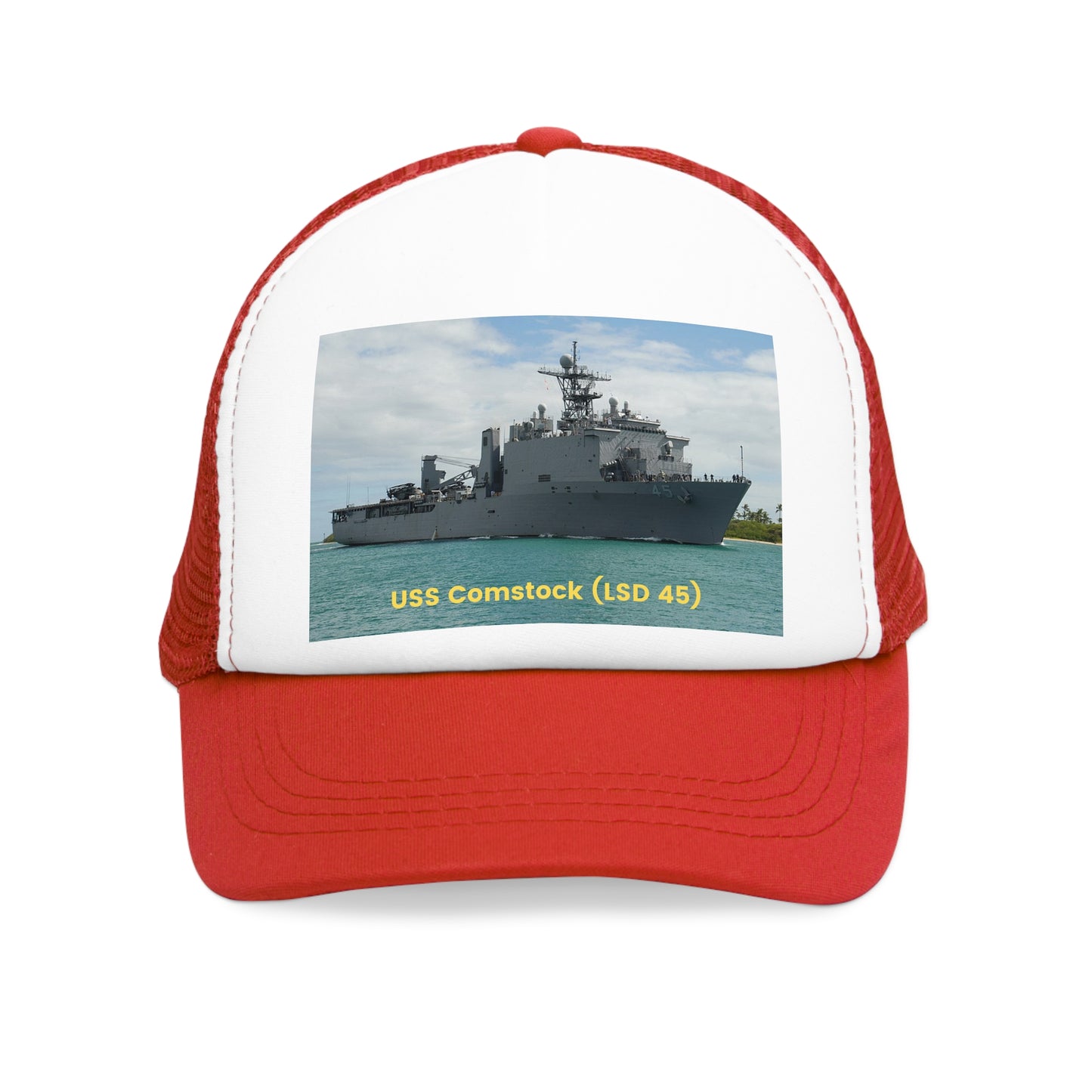 USS Comstock (LSD 45) Navy POD Smileandlaughtees Mesh Cap