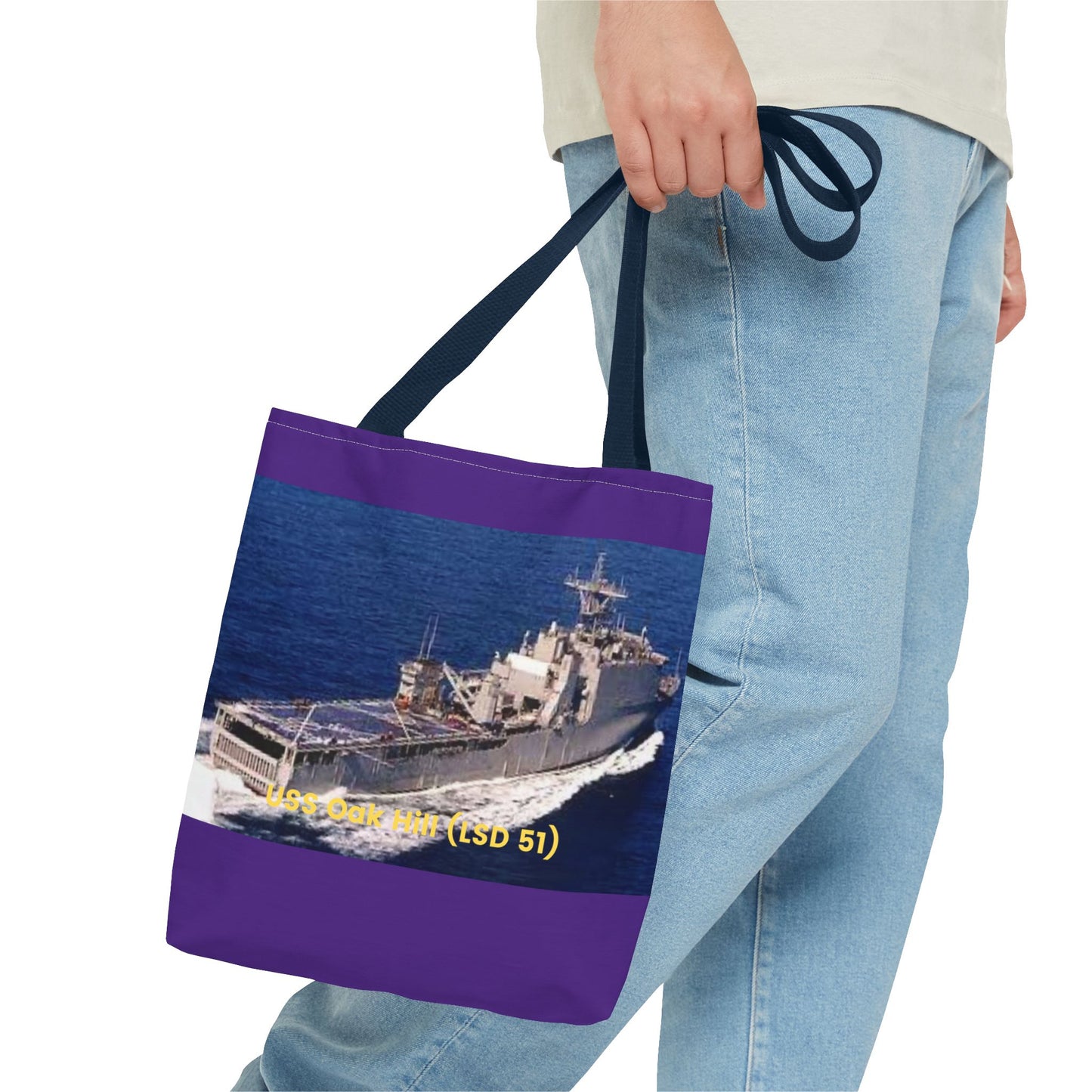 USS Oak Hill (LSD 51) Navy POD Smileandlaughtees Tote Bag (AOP)