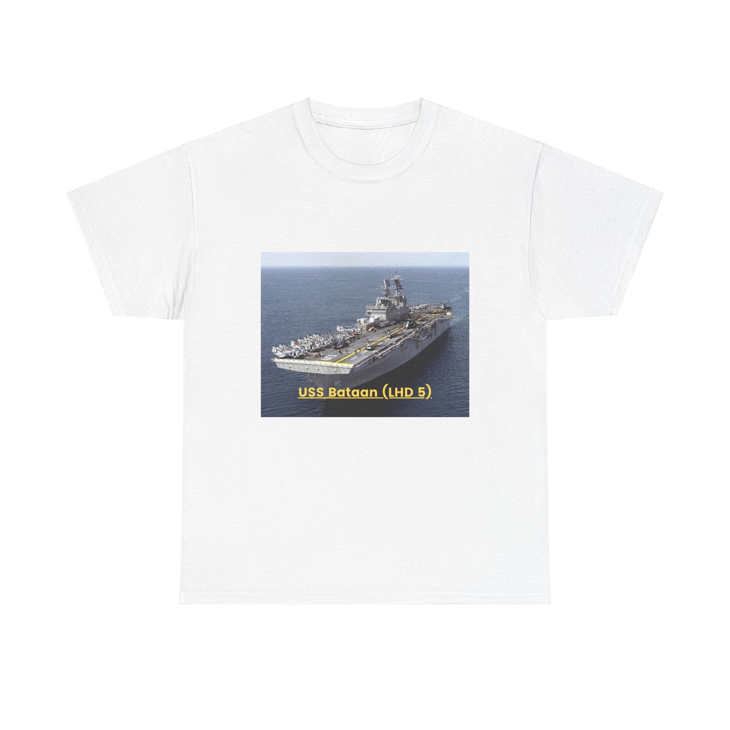 USS Bataan (LHD 5) Navy POD Smileandlaughtees Unisex Heavy Cotton Tee T-Shirt