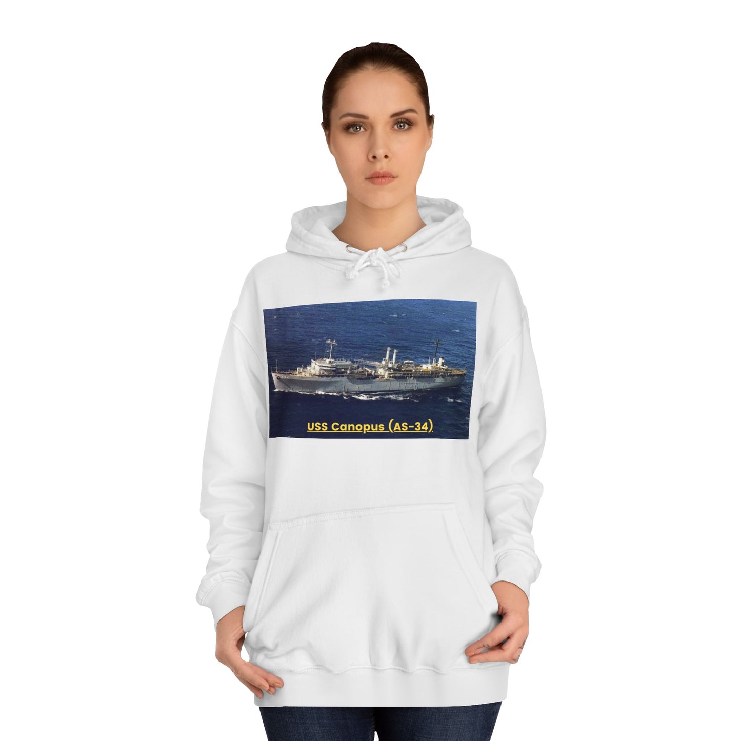 USS Canopus (AS-34) Navy POD Smileandlaughtees  Unisex College Hoodie