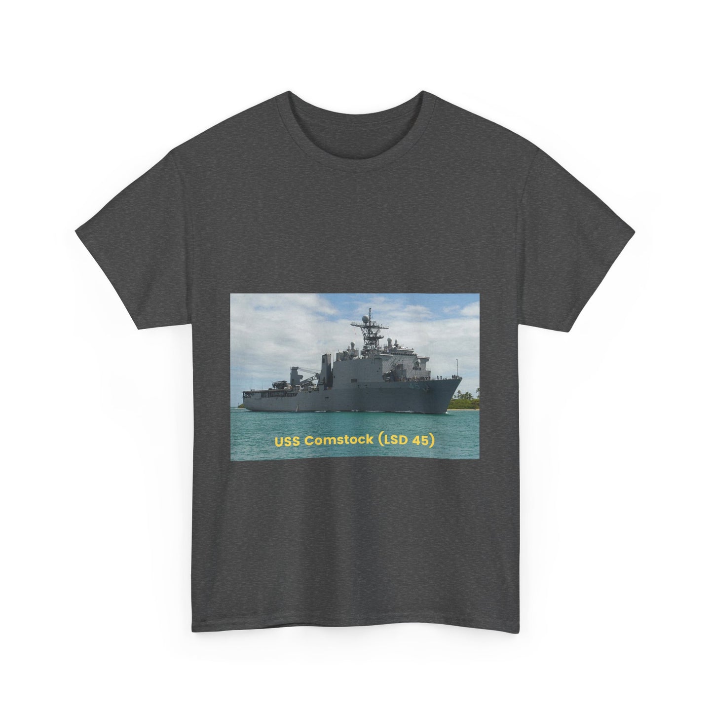 USS Comstock (LSD 45) Navy POD Smileandlaughtees Unisex Heavy Cotton Tee T-Shirt