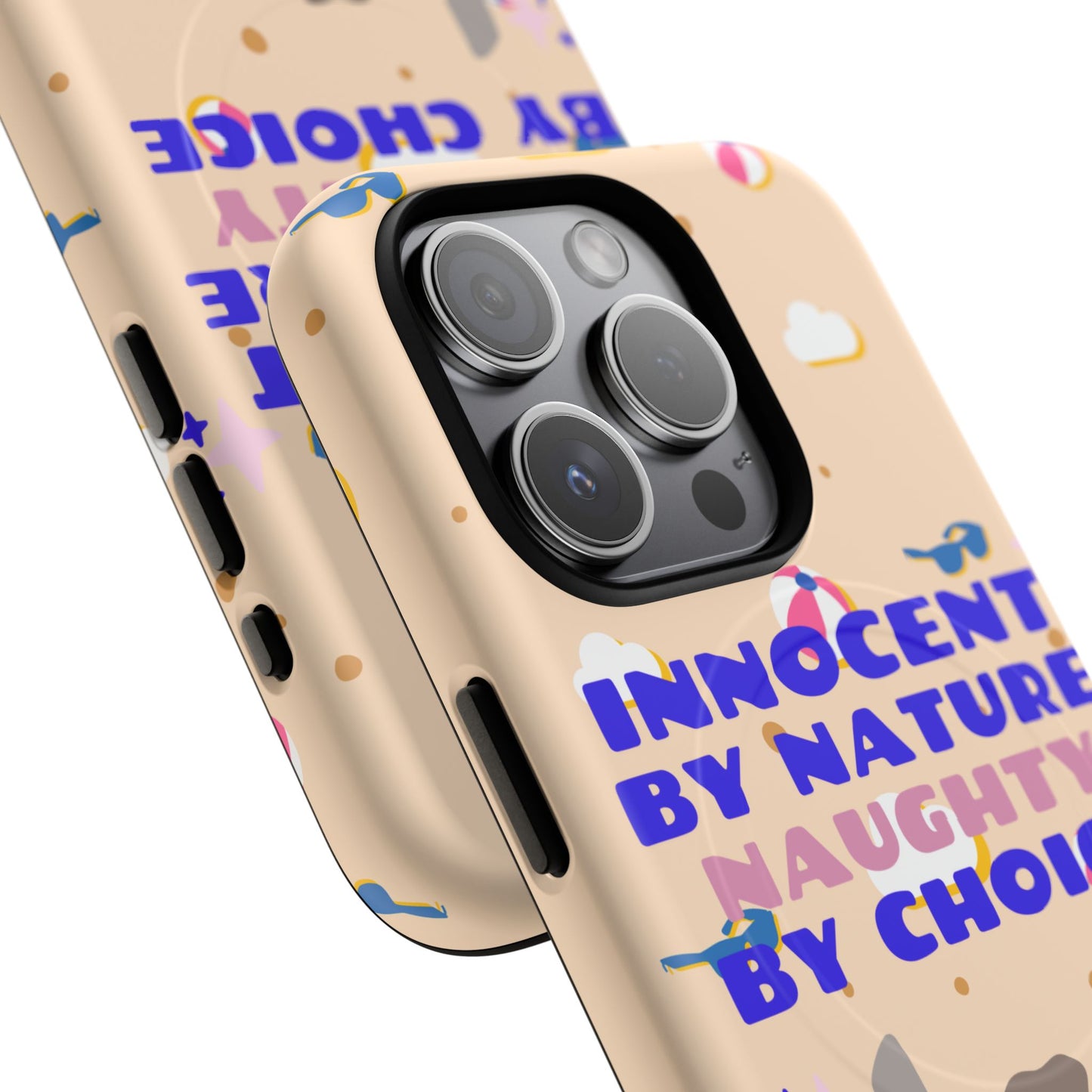 Innocent By Nature Naughty By Choice SmileandLaughTees Tough Magnetic Phone Case