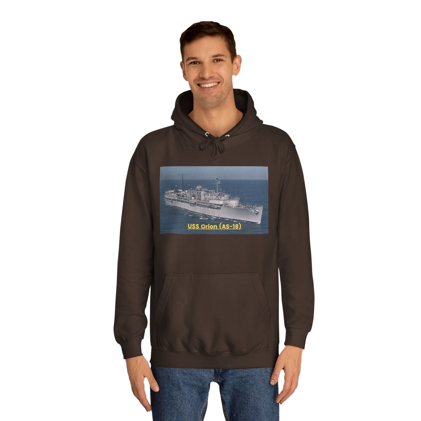 USS Orion (AS-18) Navy POD Smileandlaughtees Unisex College Hoodie