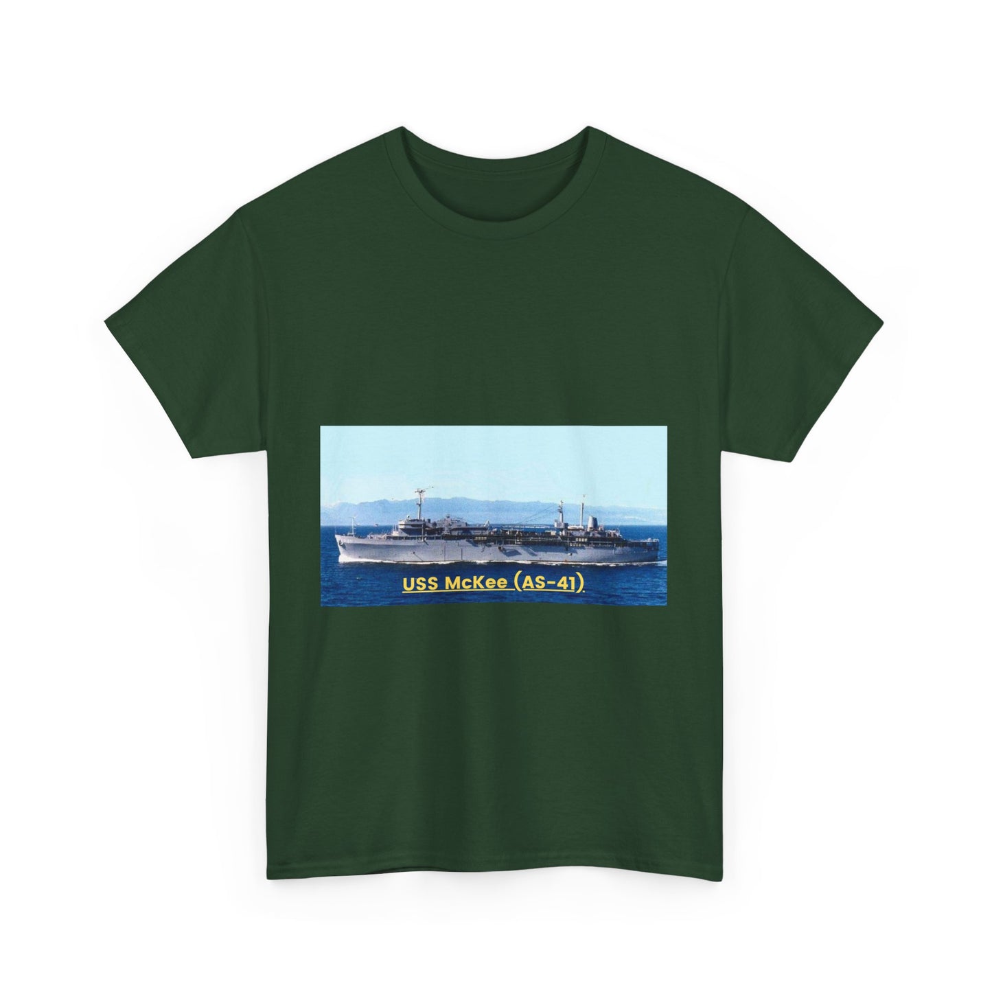 USS McKee (AS-41) Navy POD Smileandlaughtees Unisex Heavy Cotton Tee T-Shirt