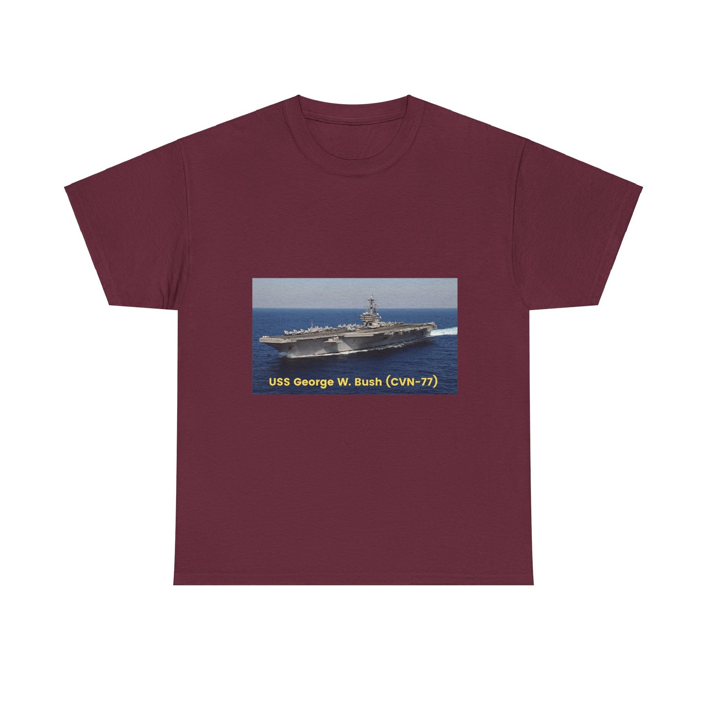 USS George W. Bush (CVN-77) Navy POD Smileandlaughtees Unisex Heavy Cotton Tee T-Shirt