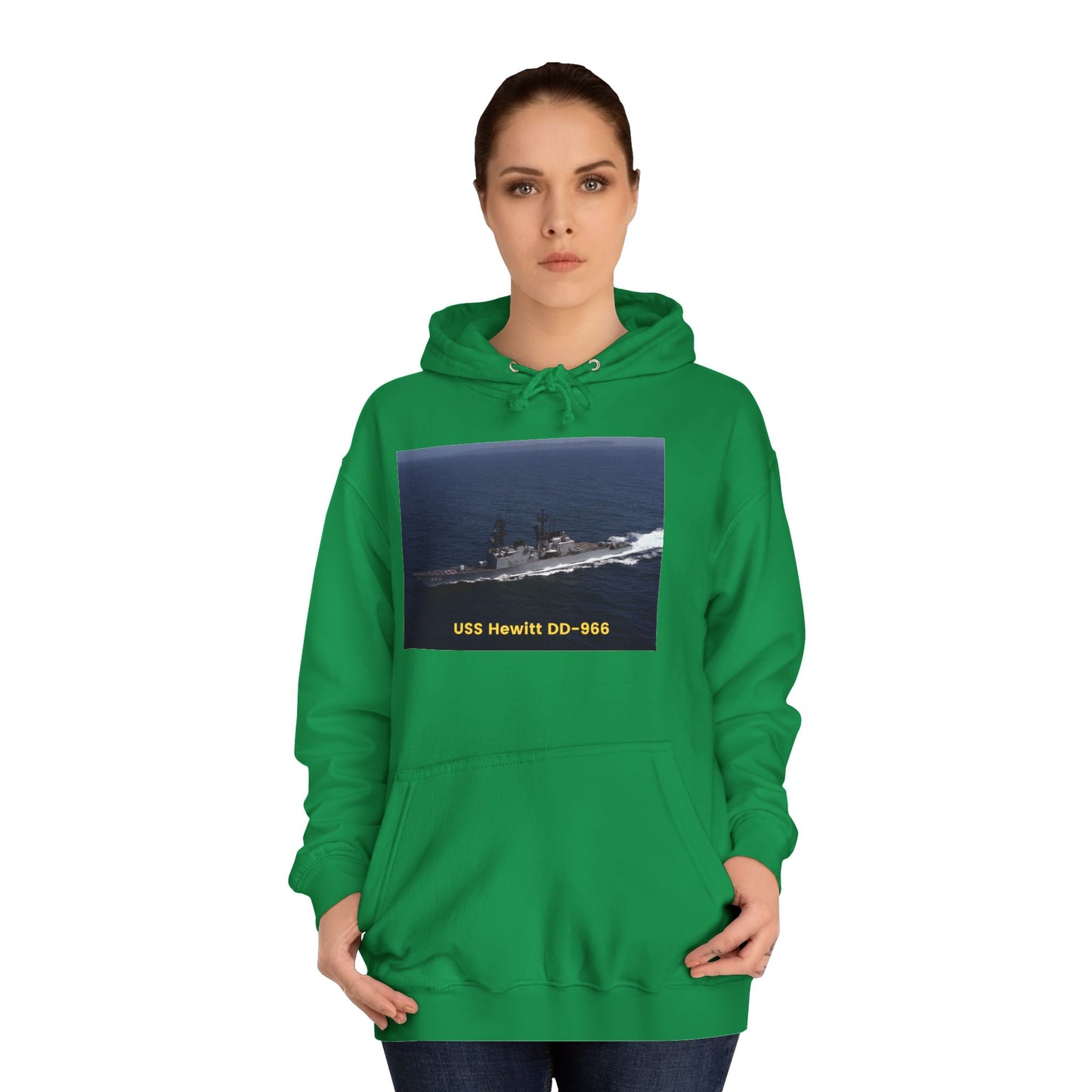 USS Hewitt DD-966 Navy POD Smileandlaughtees Unisex College Hoodie