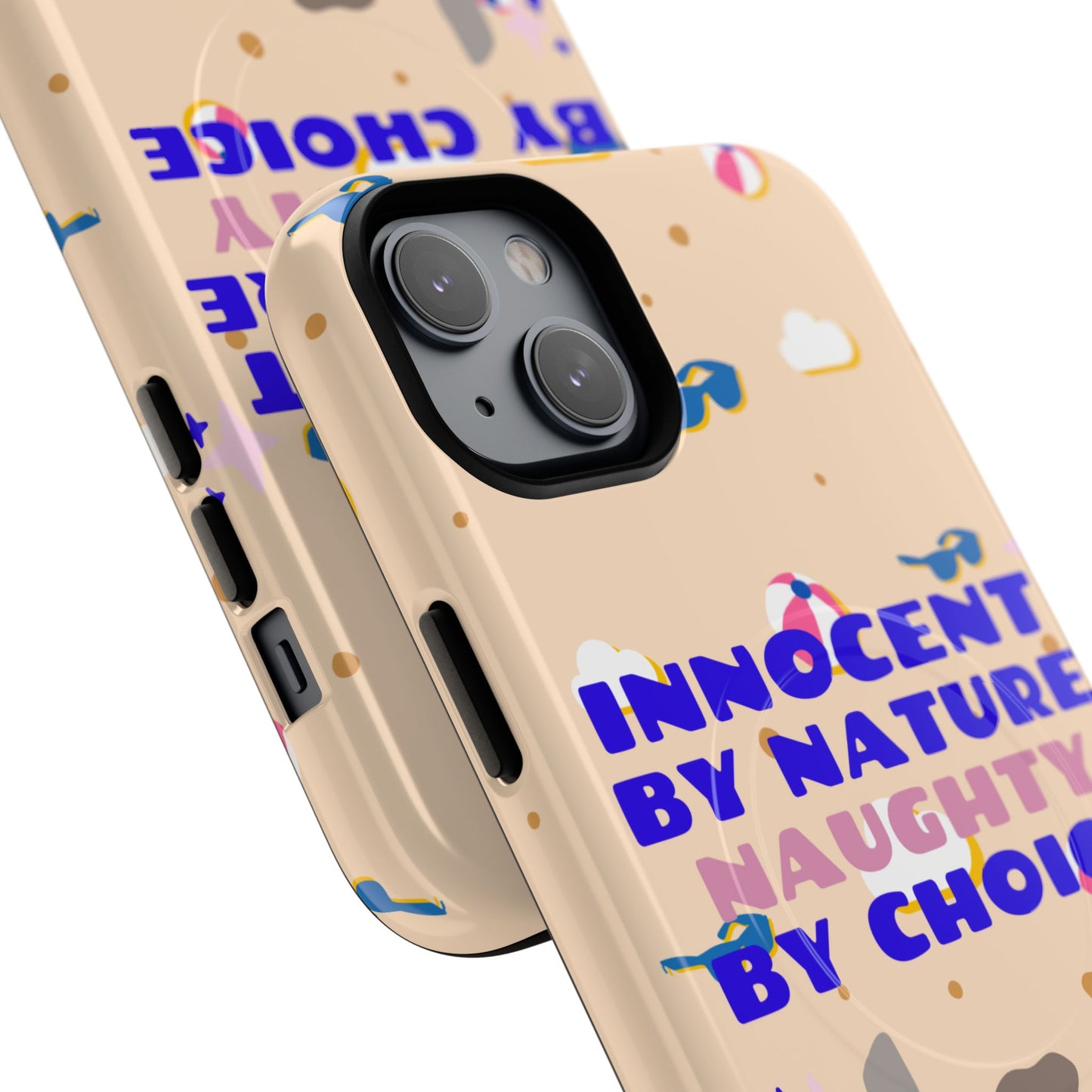 Innocent By Nature Naughty By Choice SmileandLaughTees Tough Magnetic Phone Case