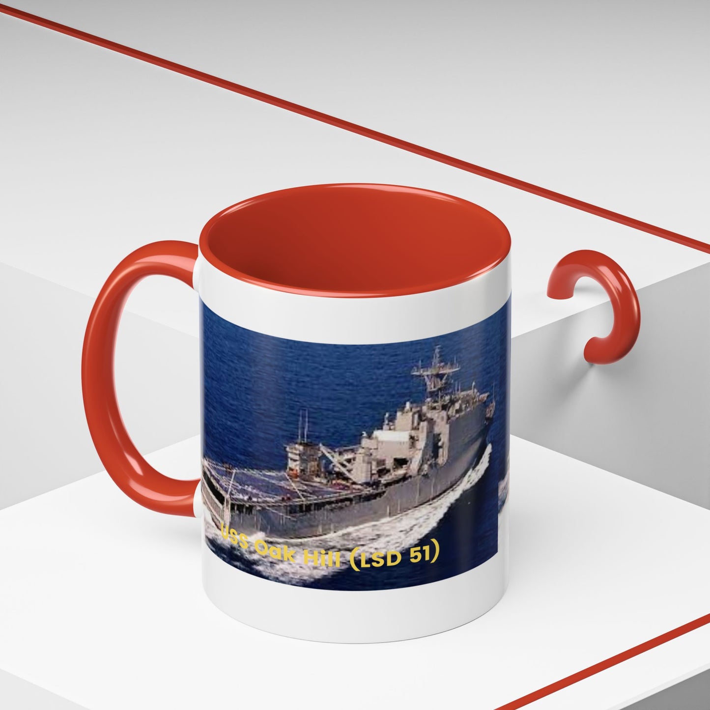 USS Oak Hill (LSD 51) Navy POD Smileandlaughtees Accent Coffee Mug (11, 15oz)