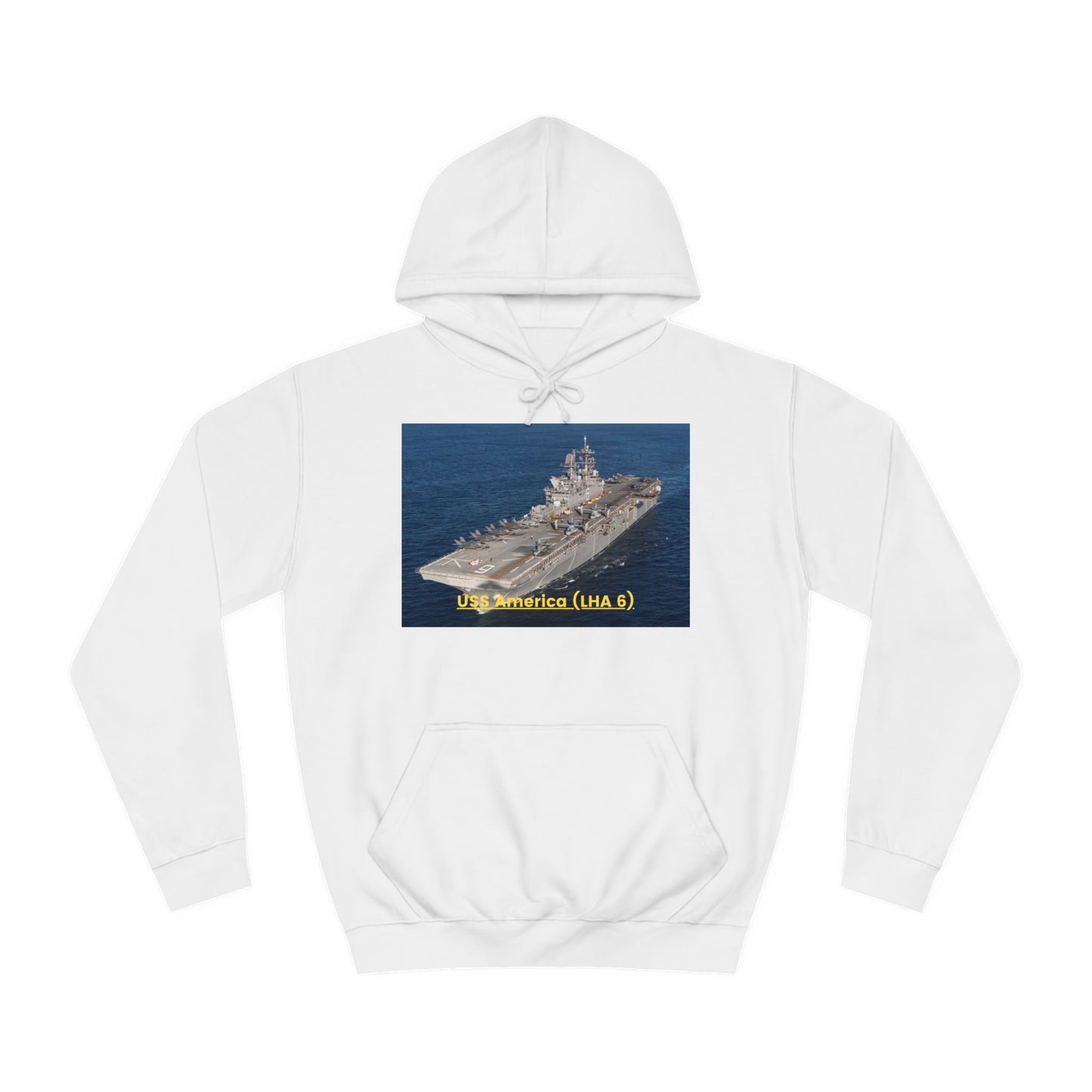 USS America (LHA 6) Navy POD Smileandlaughtees Unisex College Hoodie