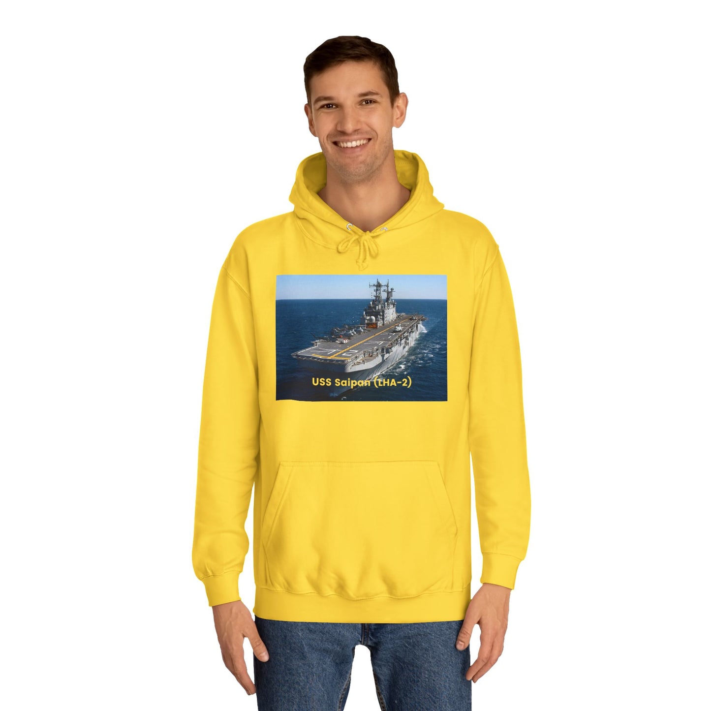 USS Saipan (LHA-2) Navy POD Smileandlaughtees Unisex College Hoodie