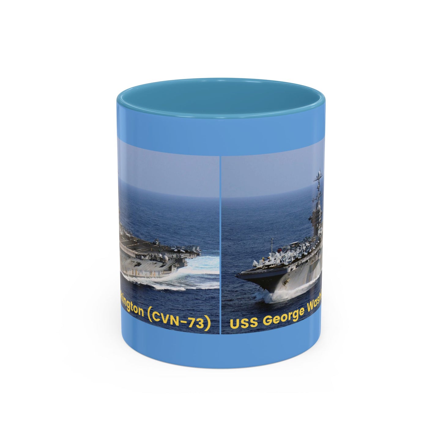 USS George Washington (CVN-73) Navy POD Smileandlaughtees Accent Coffee Mug (11, 15oz)