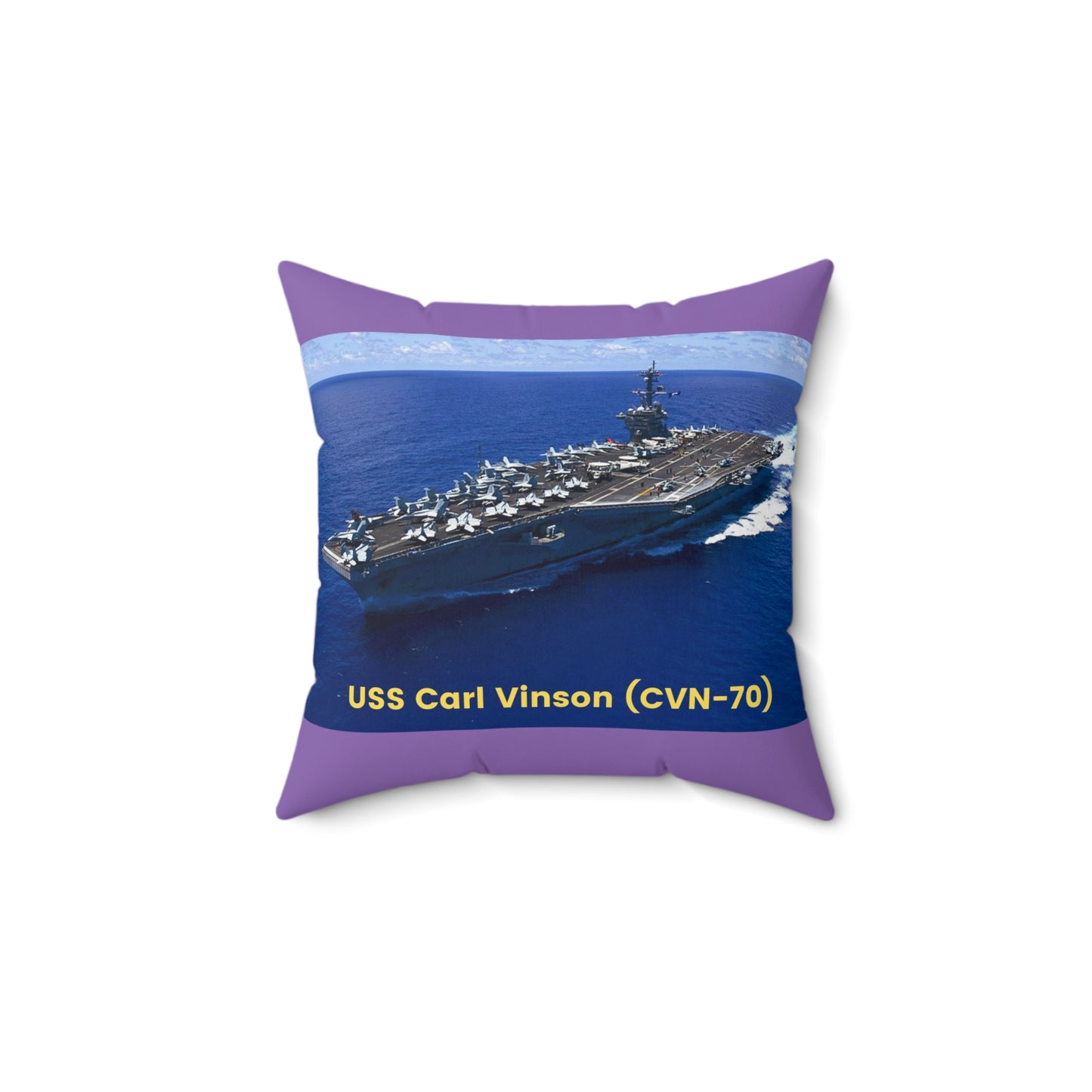 USS Carl Vinson (CVN-70) Navy POD Smileandlaughtees Spun Polyester Square Pillow