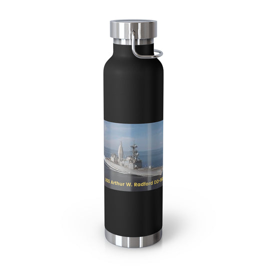 USS Arthur W. Radford DD-968 Navy POD Smileandlaughtees Copper Vacuum Insulated Bottle, 22oz