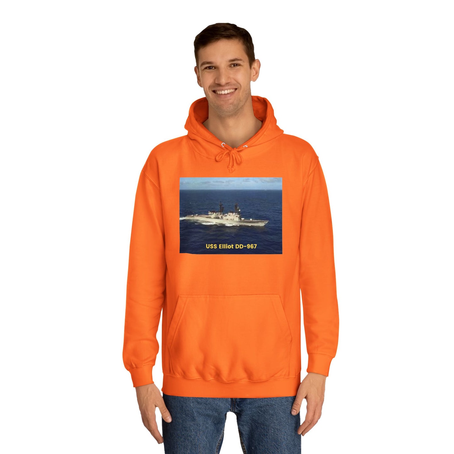 USS Elliot DD-967 Navy POD Smileandlaughtees Unisex College Hoodie