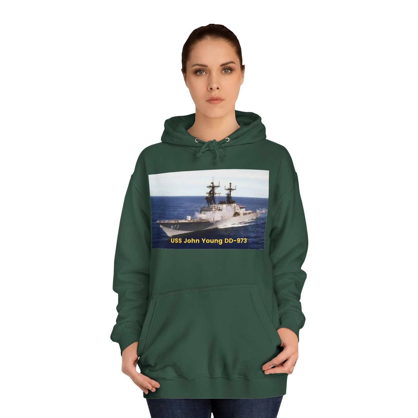 USS John Young DD-973 Navy POD Smileandlaughtees Unisex College Hoodie