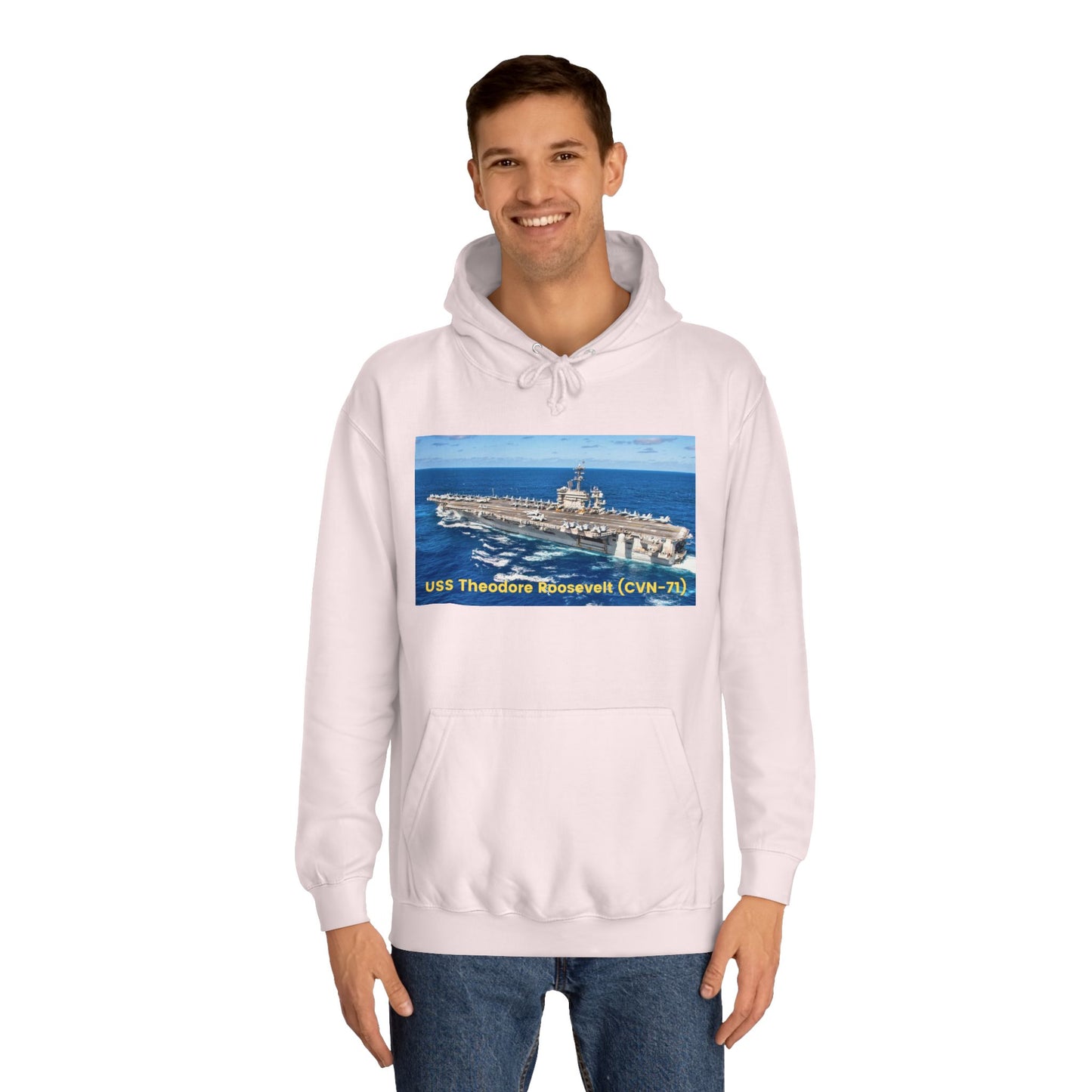 USS Theodore Roosevelt (CVN-71) Navy POD Smileandlaughtees Unisex College Hoodie