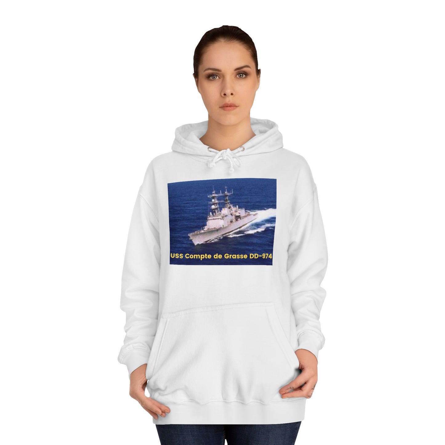 USS Compte de Grasse DD-974 Navy POD Smileandlaughtees Unisex College Hoodie