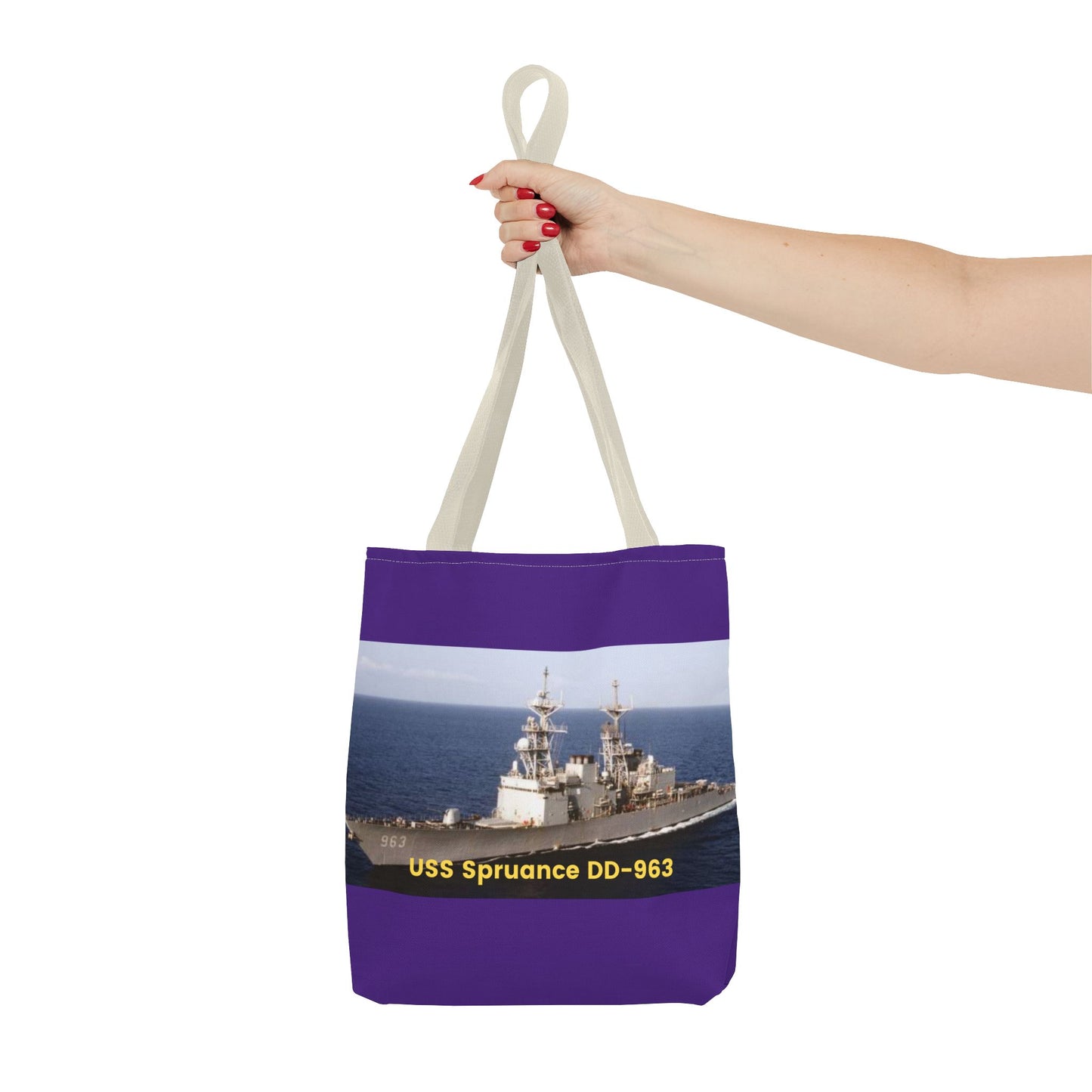 USS Spruance DD-963 Navy POD Smileandlaughtees Tote Bag (AOP)