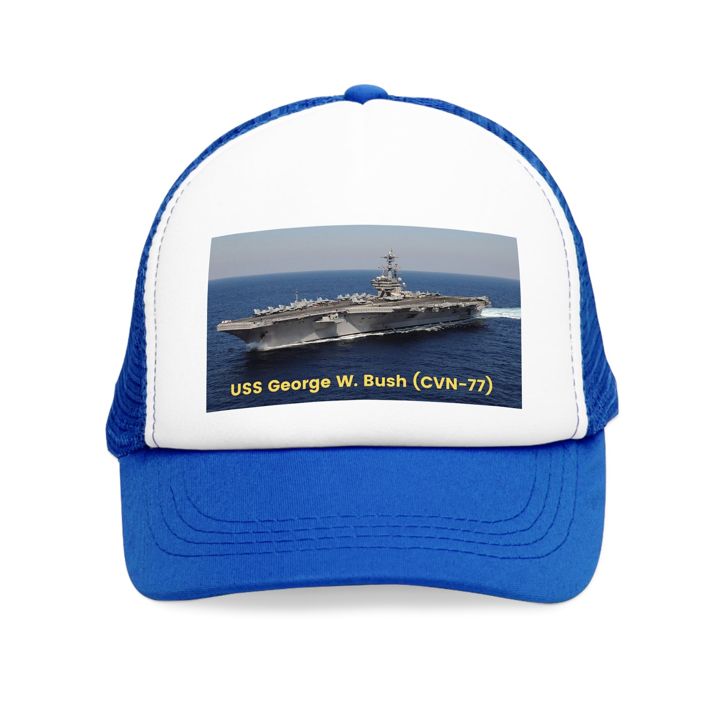 USS George W. Bush (CVN-77) Navy POD Smileandlaughtees Mesh Cap