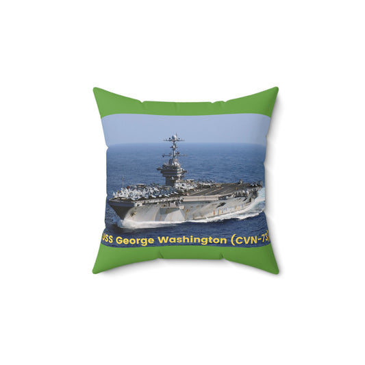 USS George Washington (CVN-73) Navy POD Smileandlaughtees Spun Polyester Square Pillow