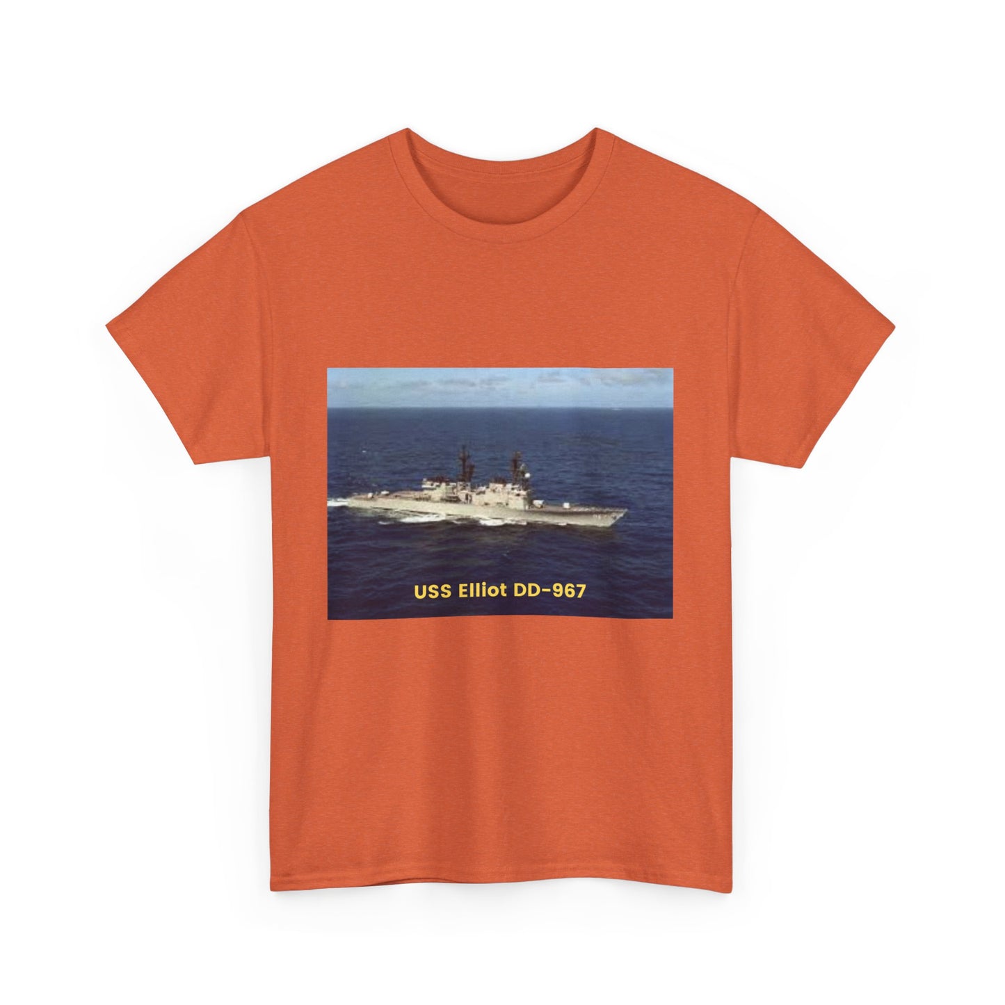 USS Elliot DD-967 Navy POD Smileandlaughtees Unisex Heavy Cotton Tee T-Shirt