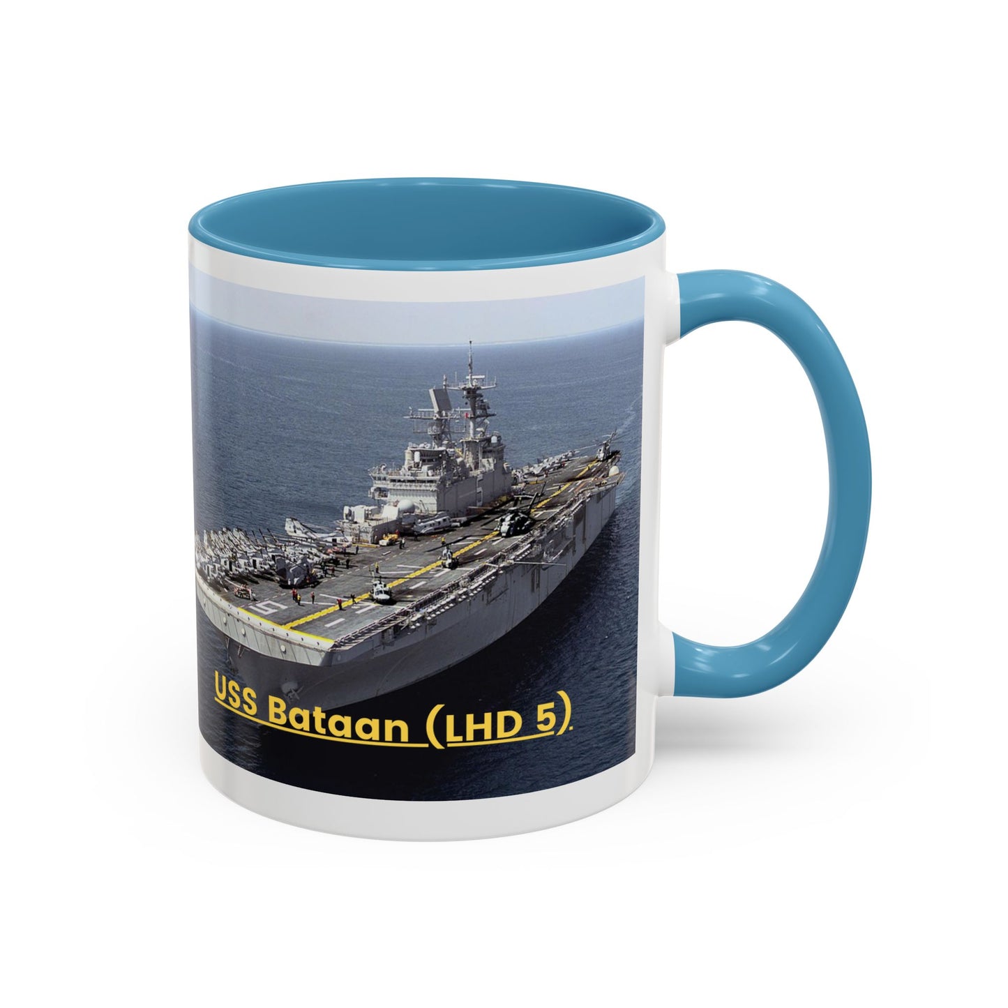 USS Bataan (LHD 5) Navy POD Smileandlaughtees Accent Coffee Mug (11, 15oz)