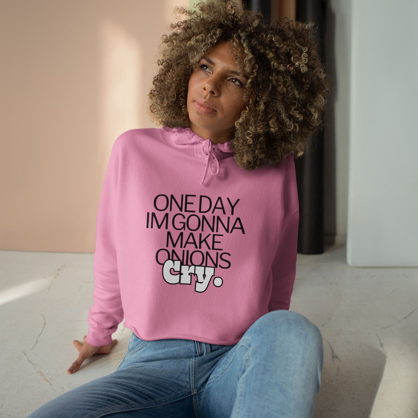 One Day Im Gonna Make Onions Cry SmileandLaughTees Crop Hoodie Sweatshirt