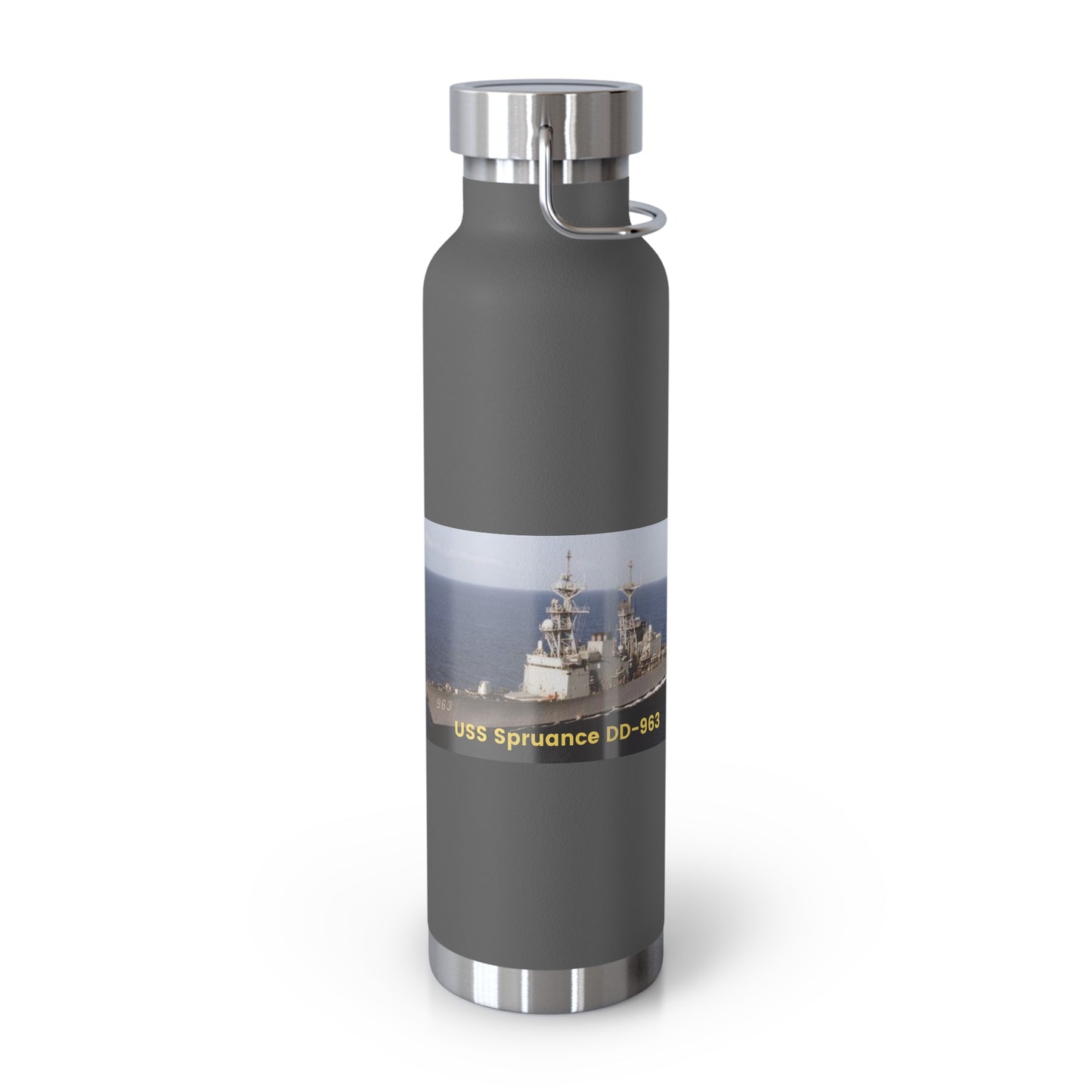 USS Spruance DD-963 Navy POD Smileandlaughtees Copper Vacuum Insulated Bottle, 22oz