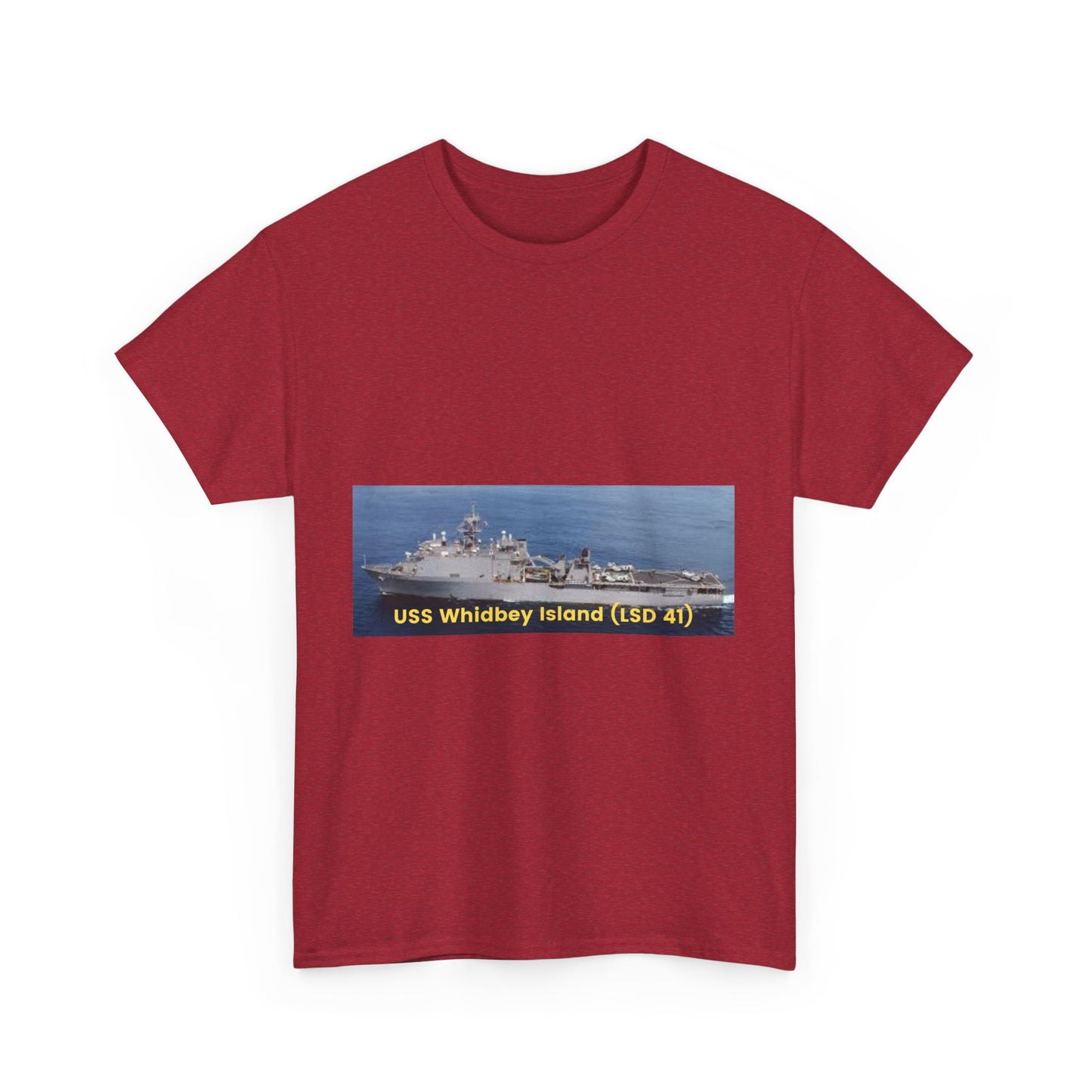 USS Whidbey Island (LSD 41) Navy POD Smileandlaughtees Unisex Heavy Cotton Tee T-Shirt