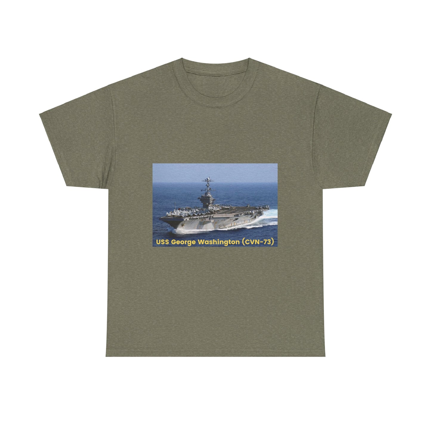 USS George Washington (CVN-73) Navy POD Smileandlaughtees Unisex Heavy Cotton Tee T-Shirt