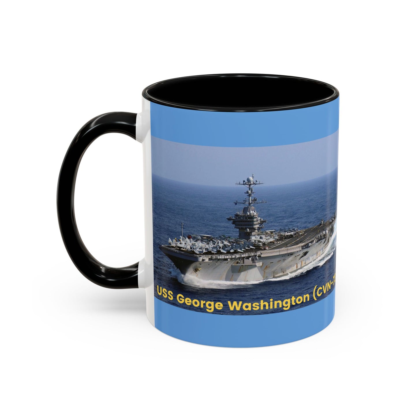 USS George Washington (CVN-73) Navy POD Smileandlaughtees Accent Coffee Mug (11, 15oz)