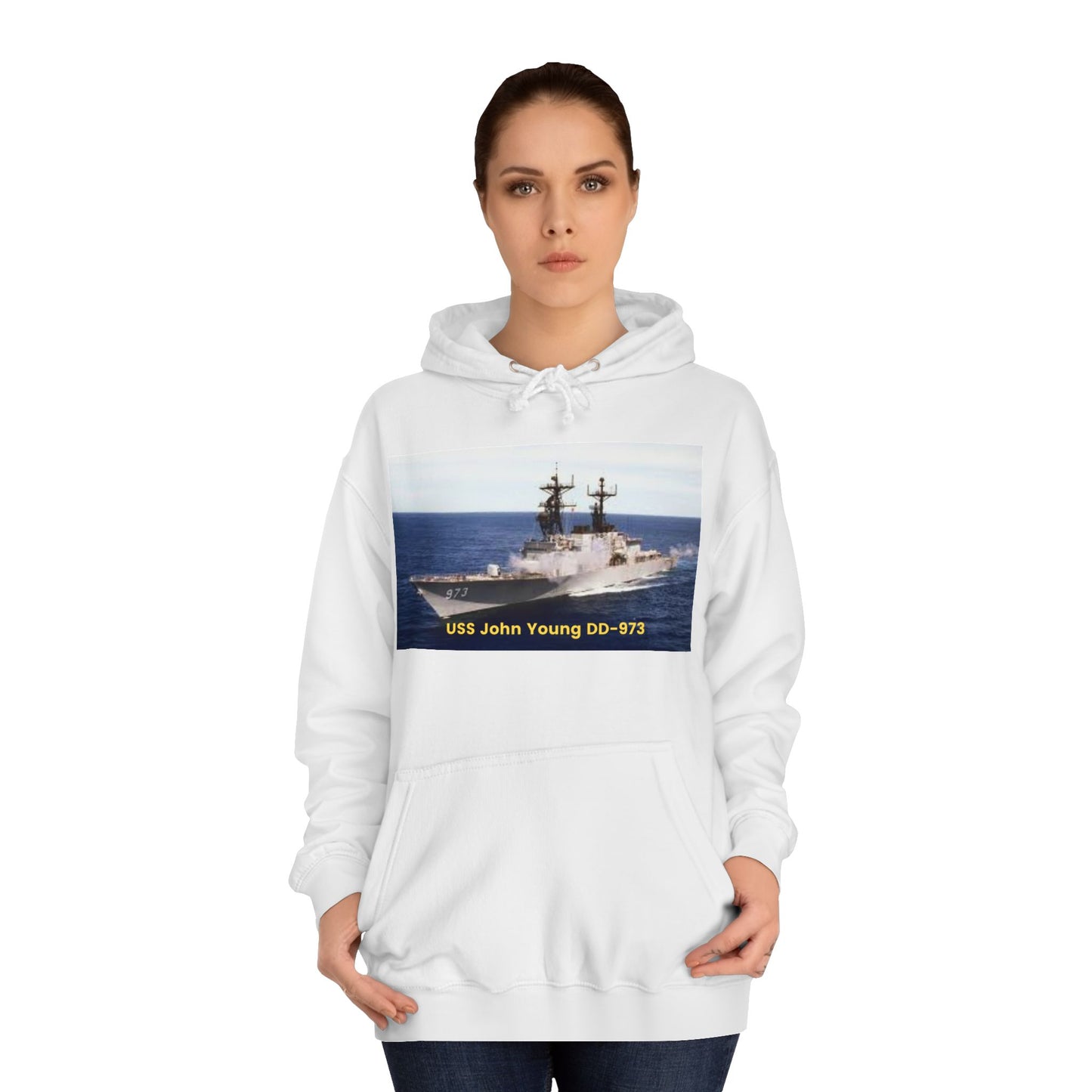 USS John Young DD-973 Navy POD Smileandlaughtees Unisex College Hoodie