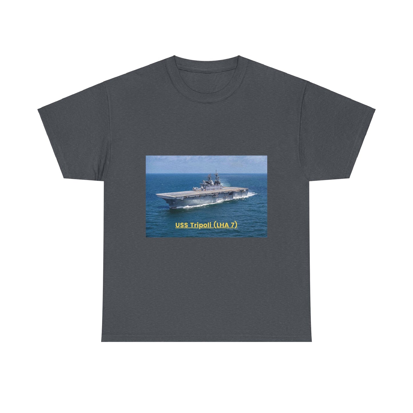 USS Tripoli (LHA 7) Navy POD Smileandlaughtees Unisex Heavy Cotton Tee T-Shirt